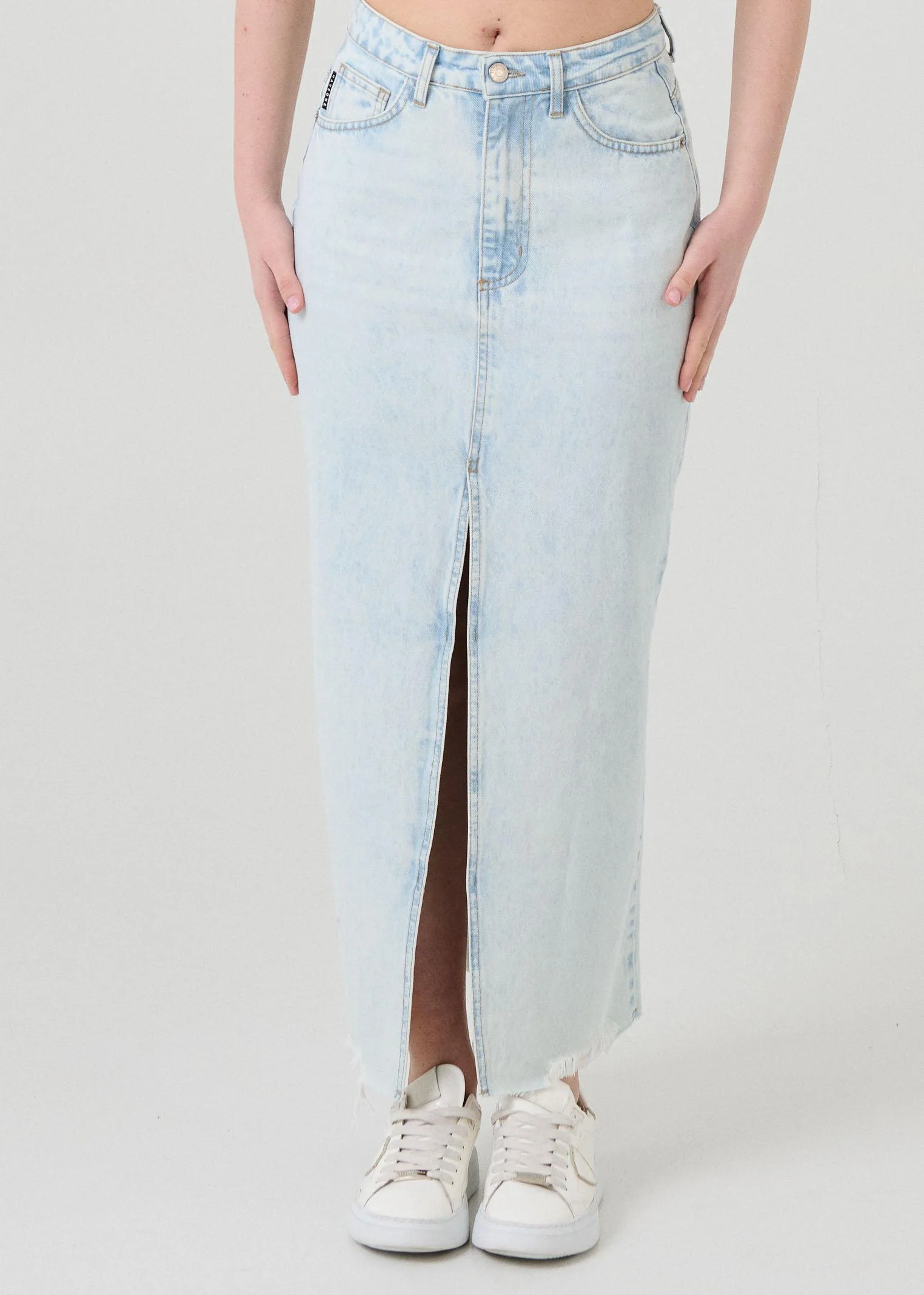 Gonna lunga in jeans "Ginza" Haveone azzurra