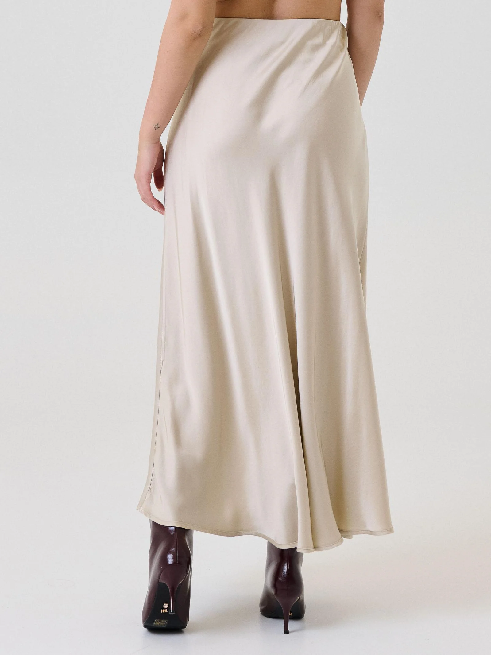 Gonna midi Armoire beige in raso - Image 3