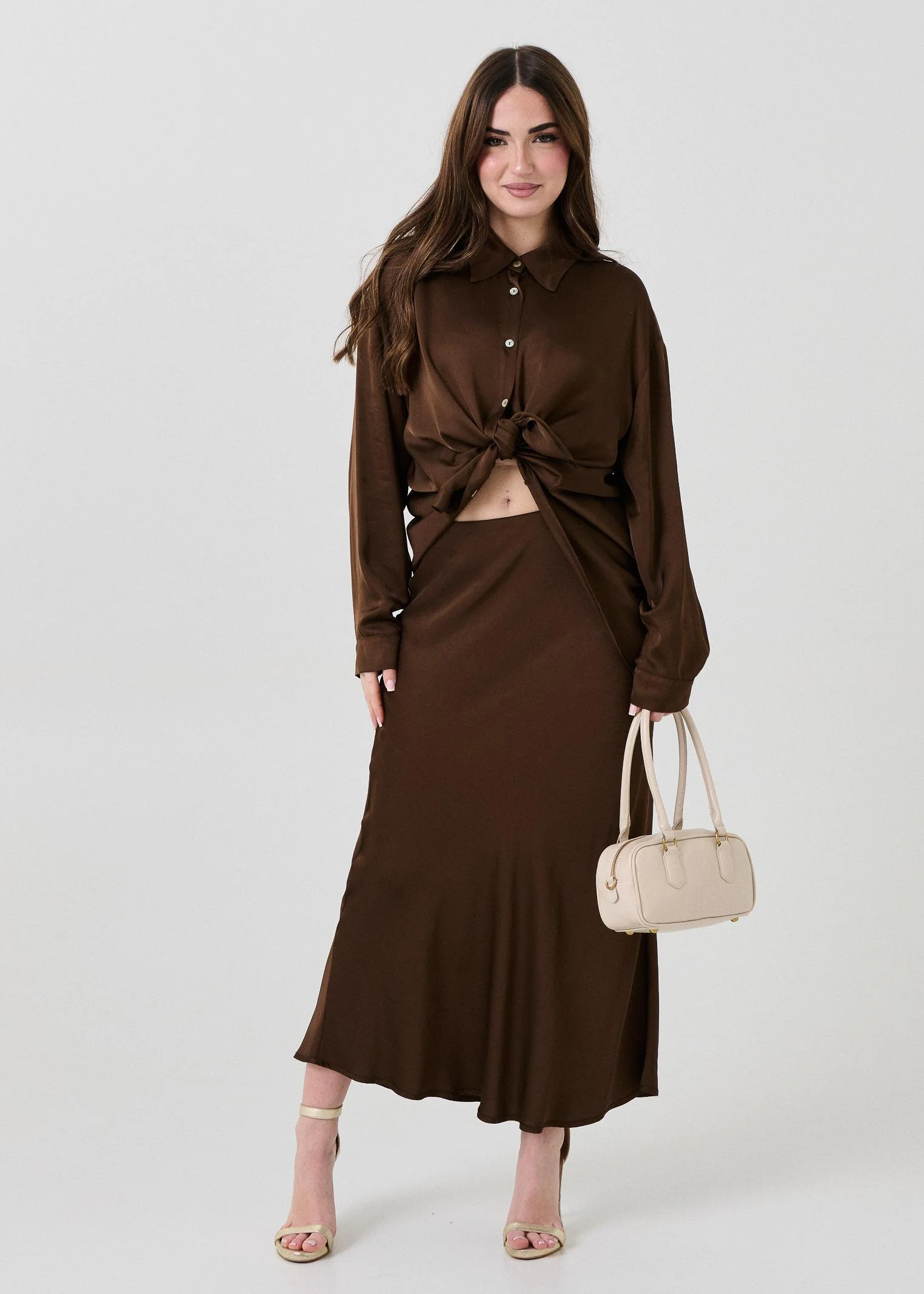 Gonna midi Armoire beige marrone - Image 4