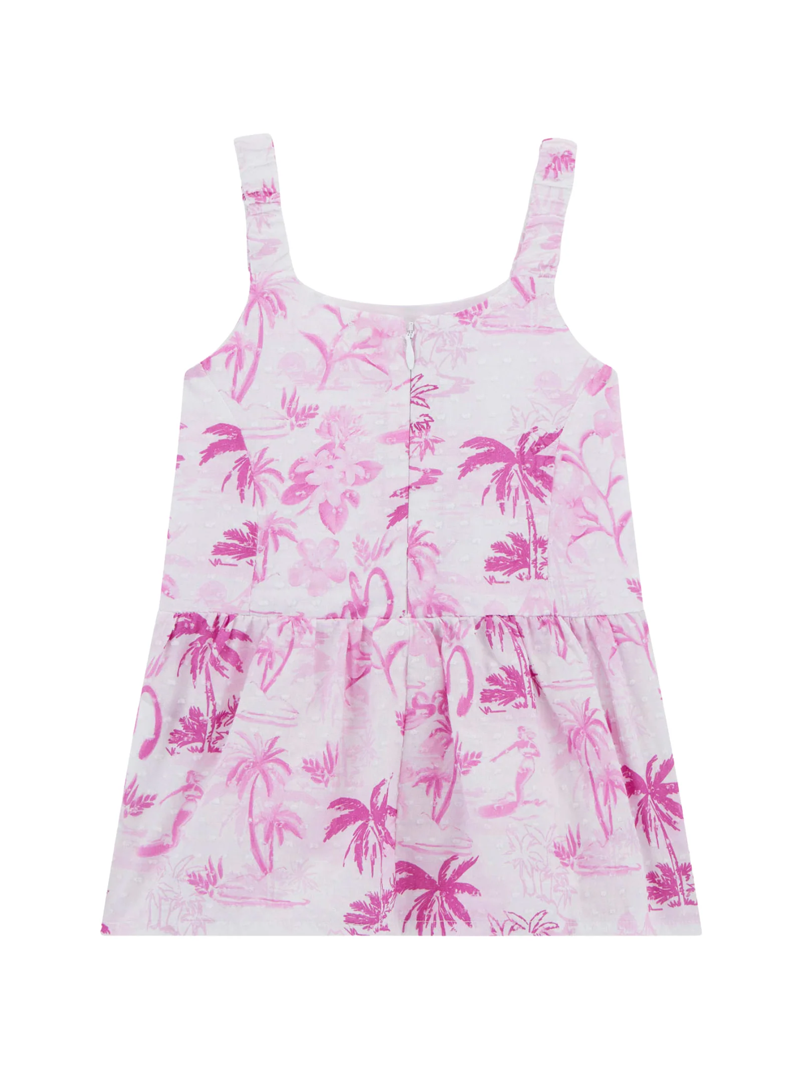 Abito Guess bianco con stampa tropicale rosa - Image 2