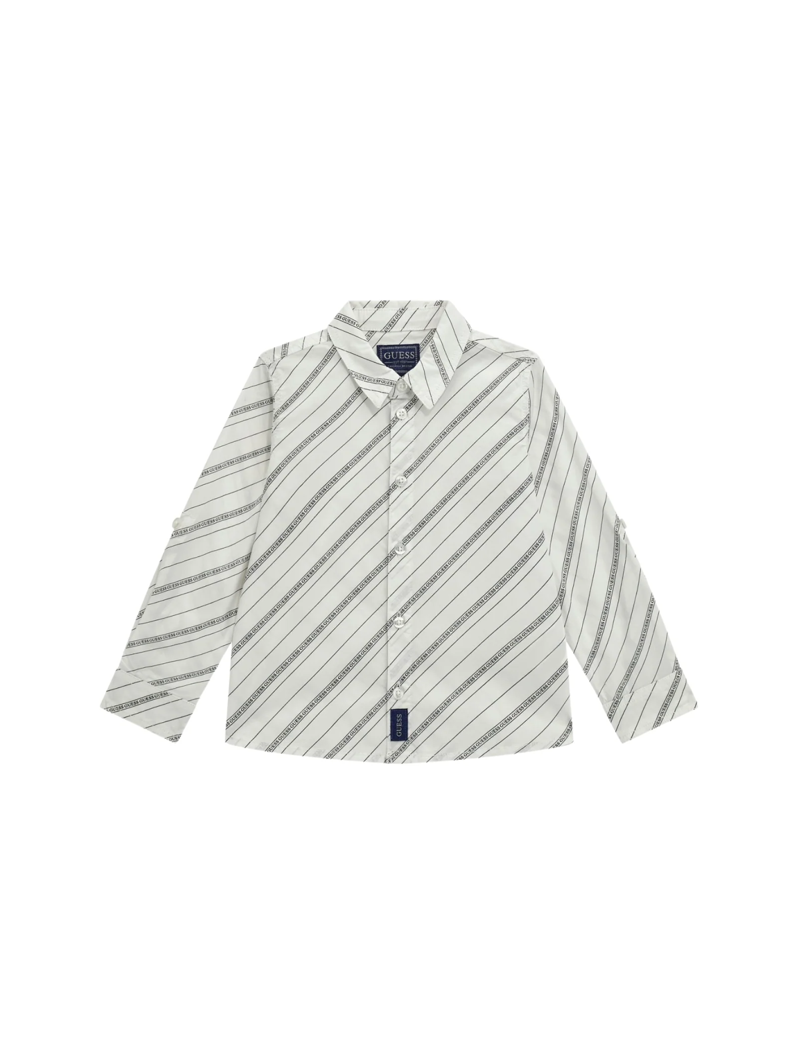 Camicia Guess bianca a righe sottili