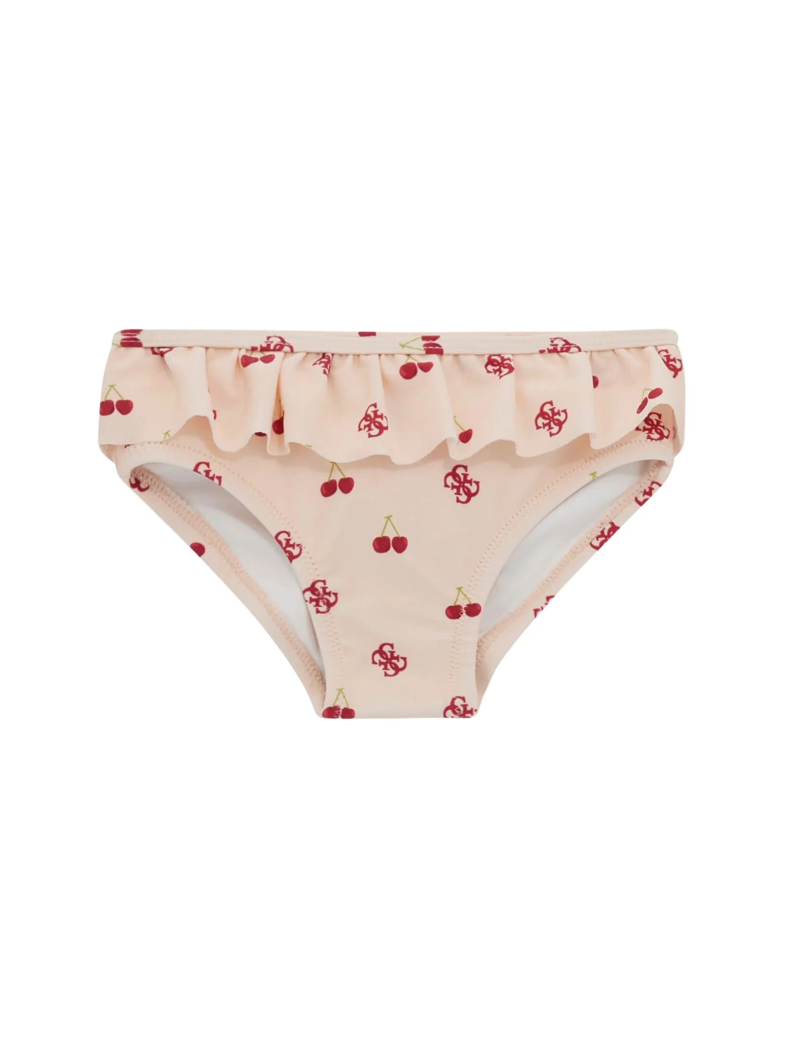 Costume slip Guess beige con stampa ciliegie e volant - Image 2