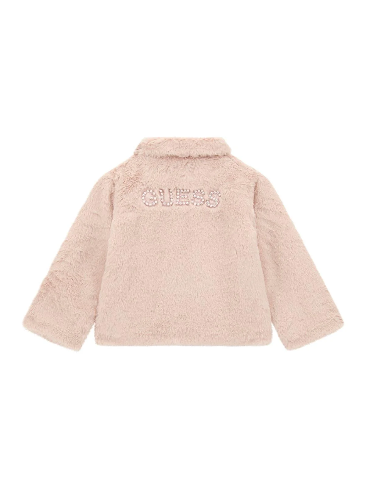 Giubbino Guess peluche rosa chiaro con tasche frontali - Image 2