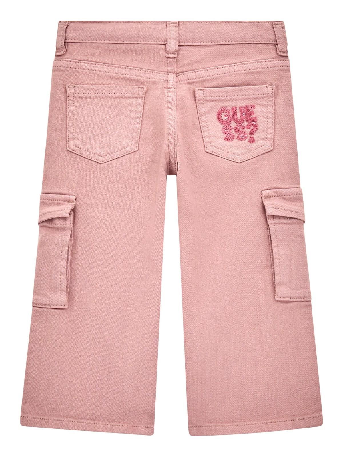 Jeans Guess cargo rosa con logo sul retro - Image 2