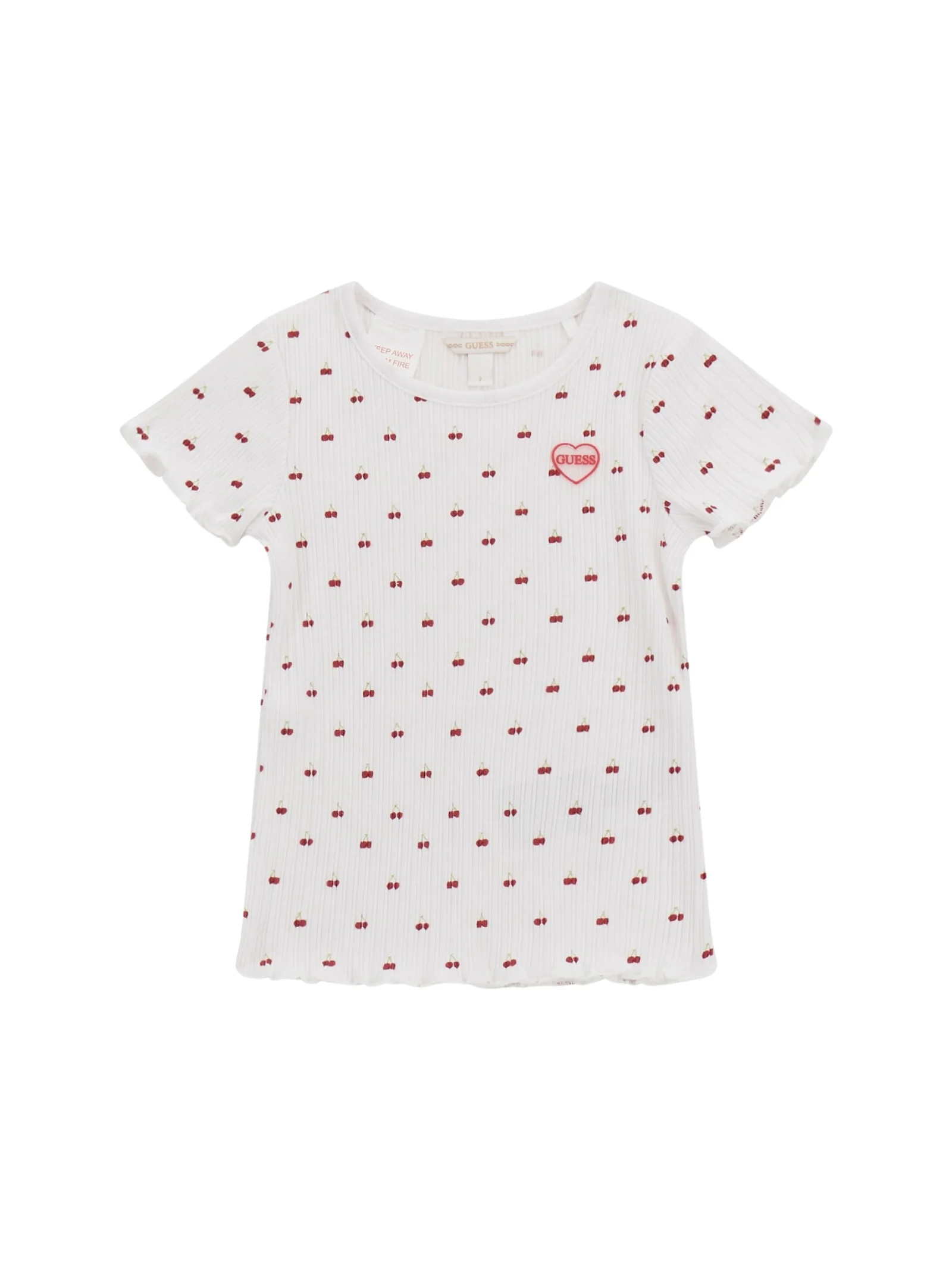 T-Shirt Guess bianca con ciligie all over