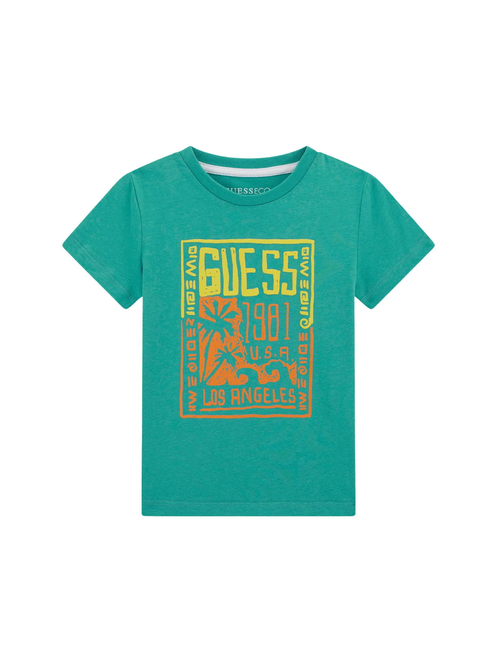 T-Shirt Guess verde con grafica "Guess 1981 Los Angeles"