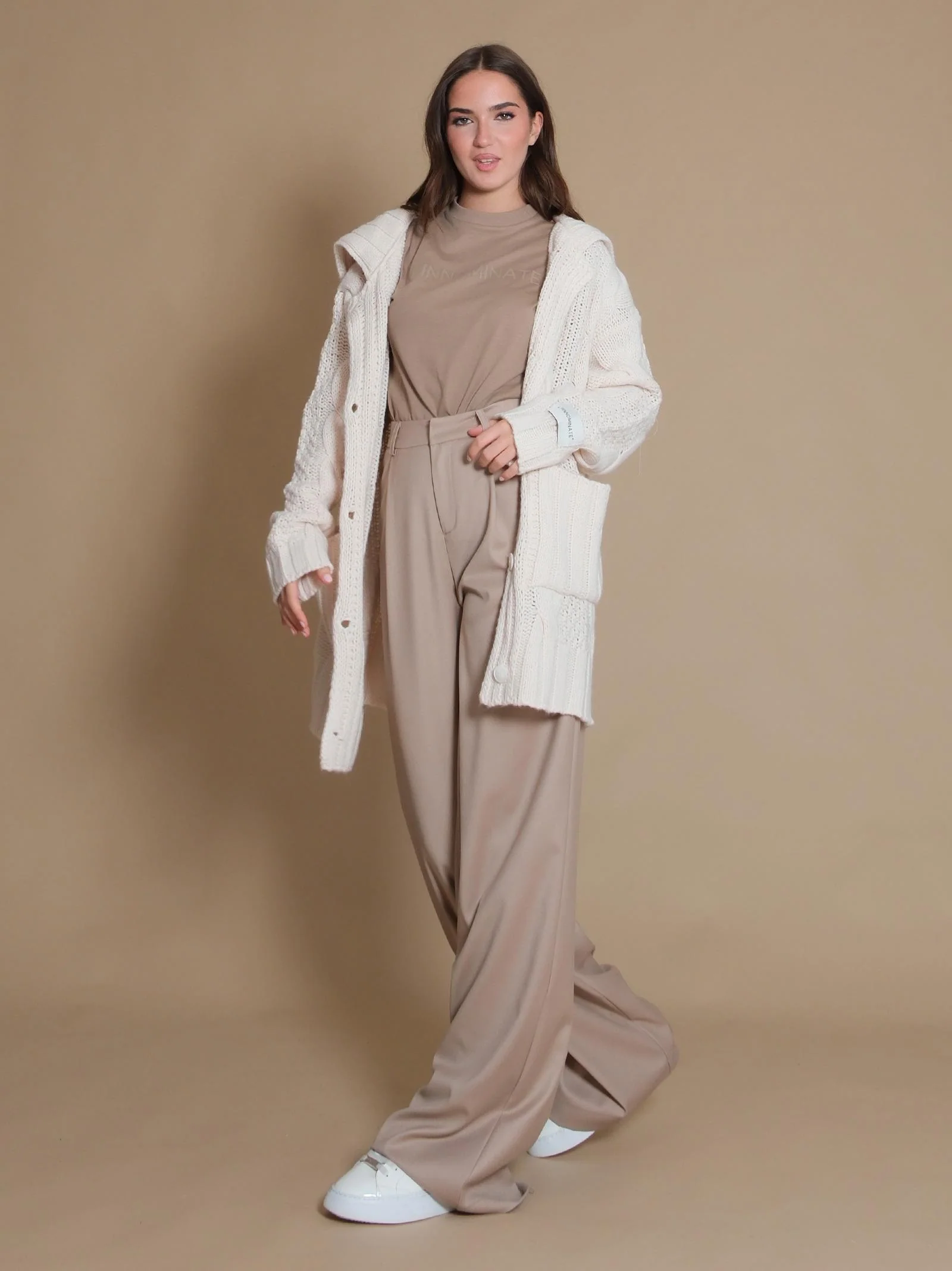 Cardigan Hinnominate con lavorazione a treccia bianco - Image 2