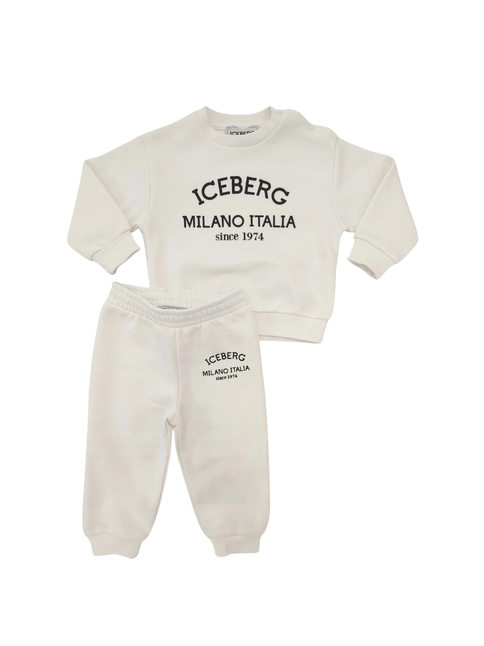Completo Iceberg bianco con stampa logo lettering