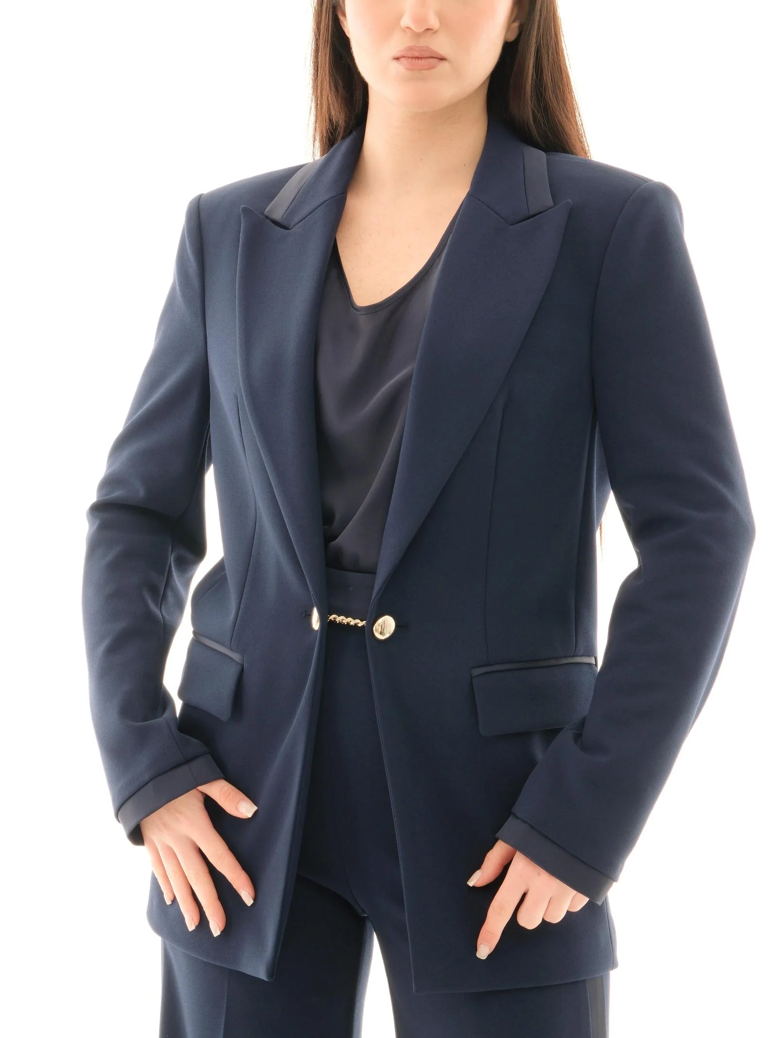 Blazer Imperial blu con chiusura catena in metallo - Image 2