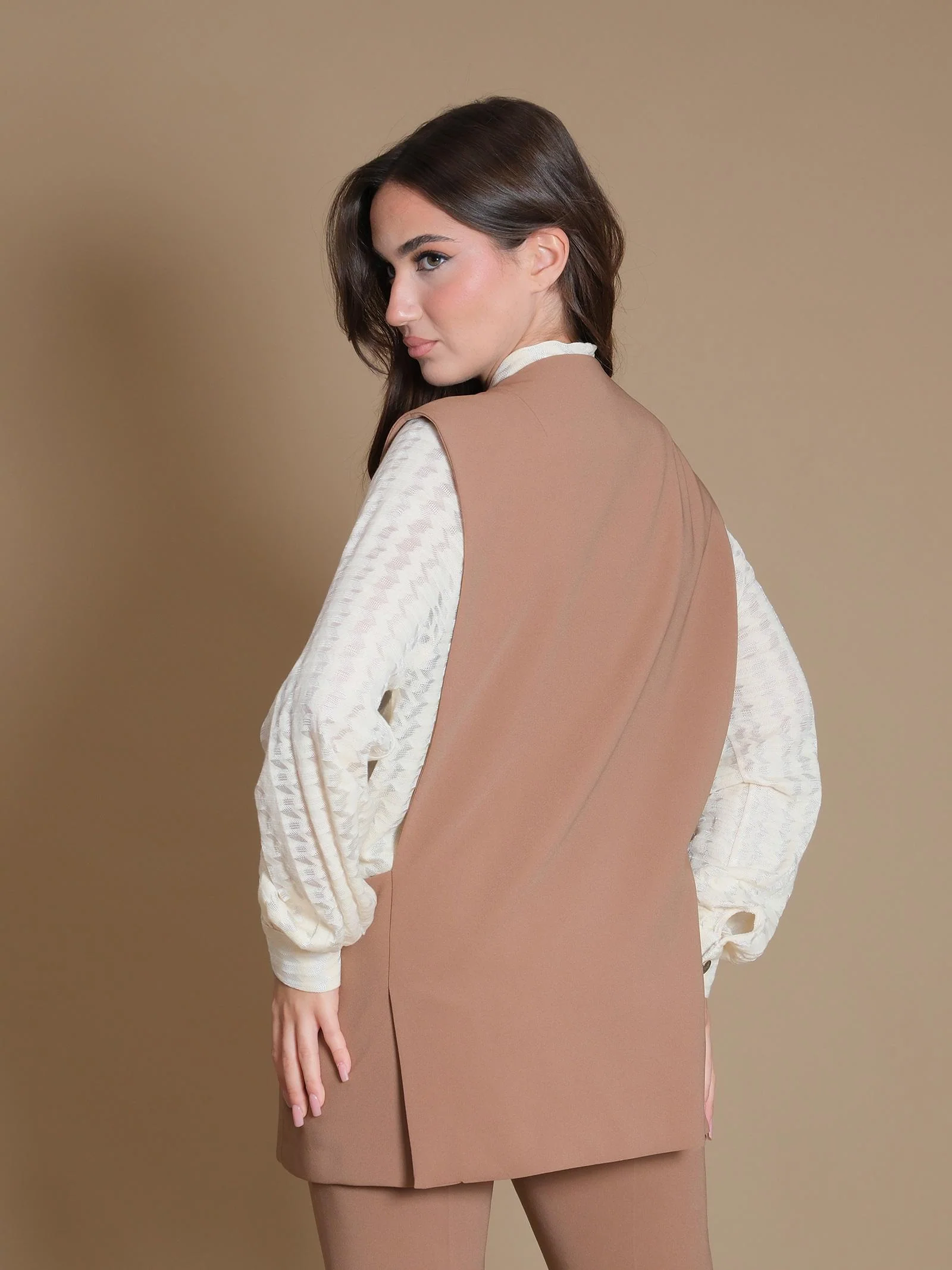 Gilet Imperial con inserti tasca lineari marrone - Image 3