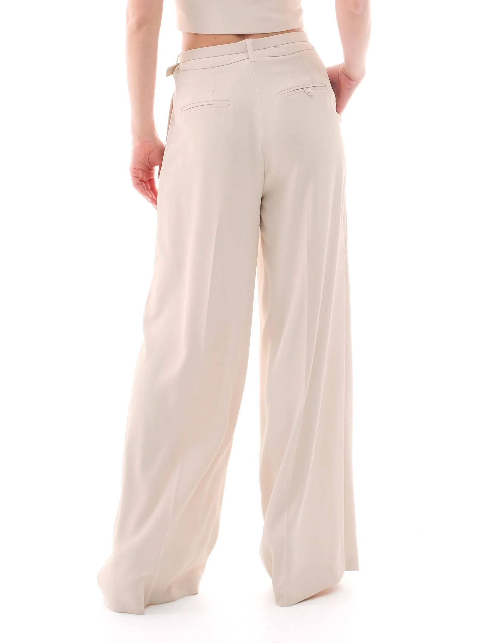 Pantalone a palazzo Imperial neve con cinturino - Image 3