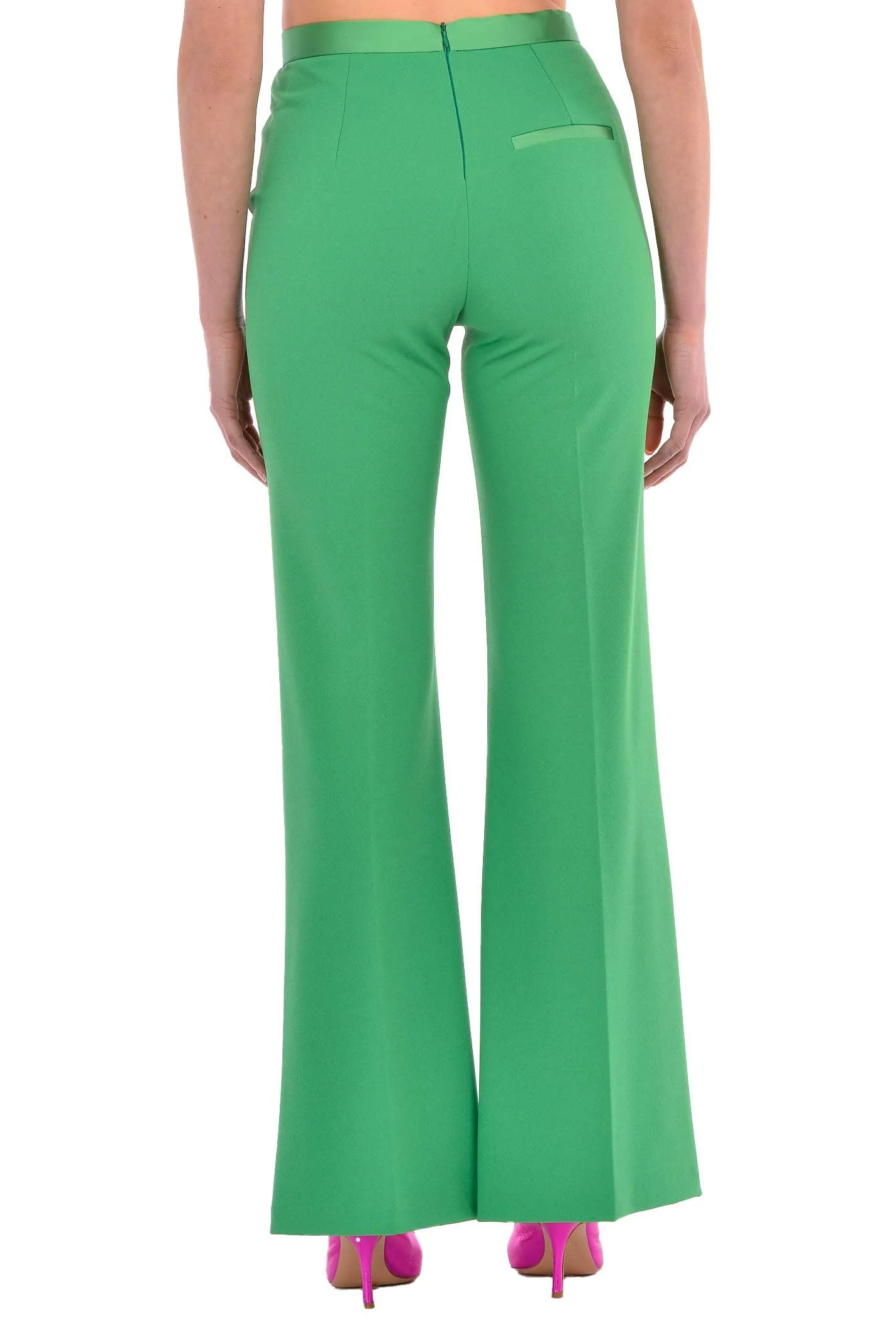 Pantalone flare verde prato smoking - Image 3