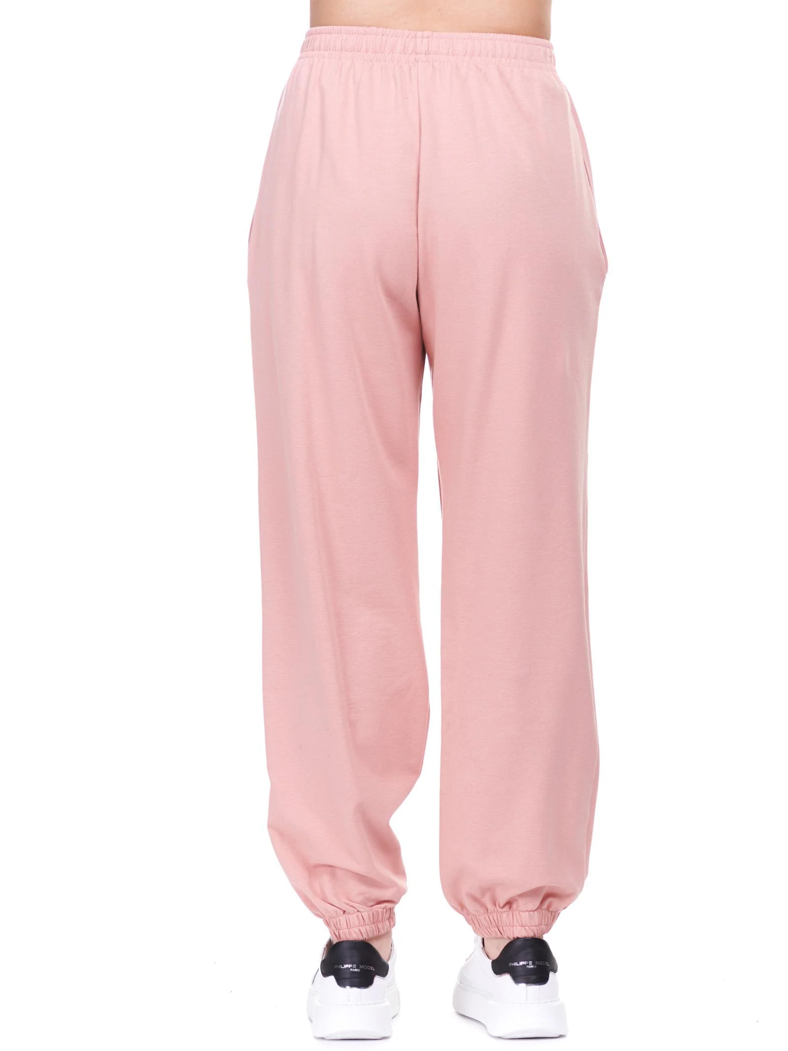 Pantalone rosa con vita elastica - Image 3