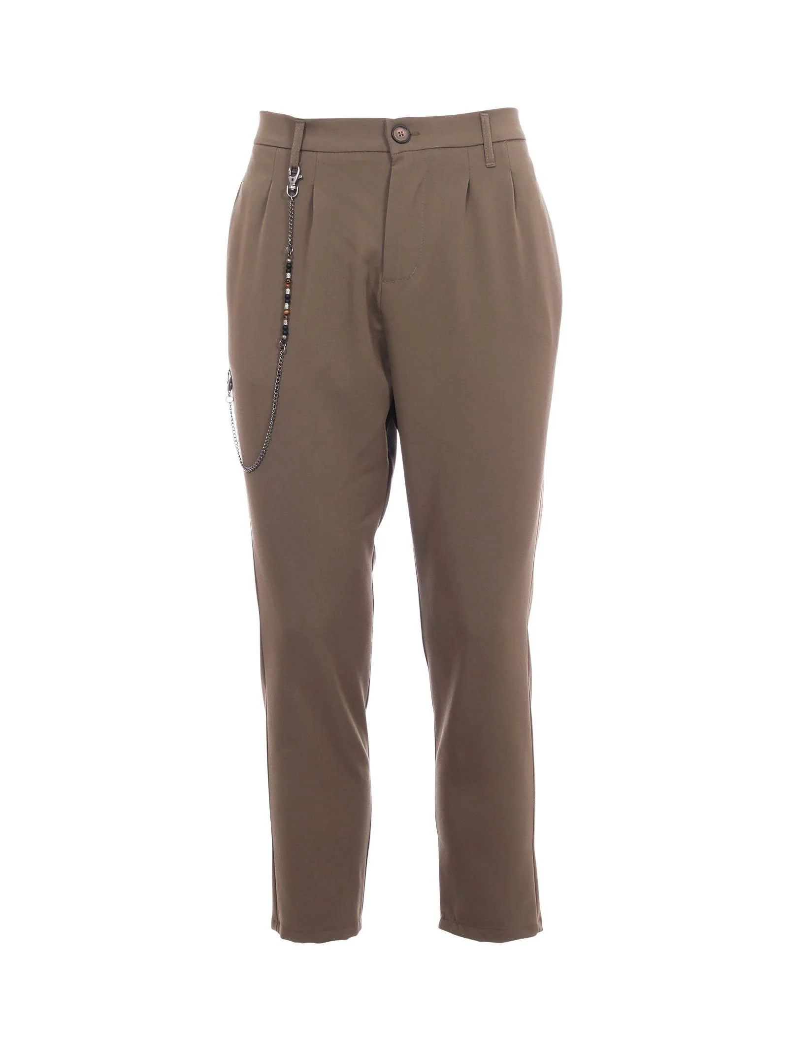 Pantalone slim fit Imperial verde con catena