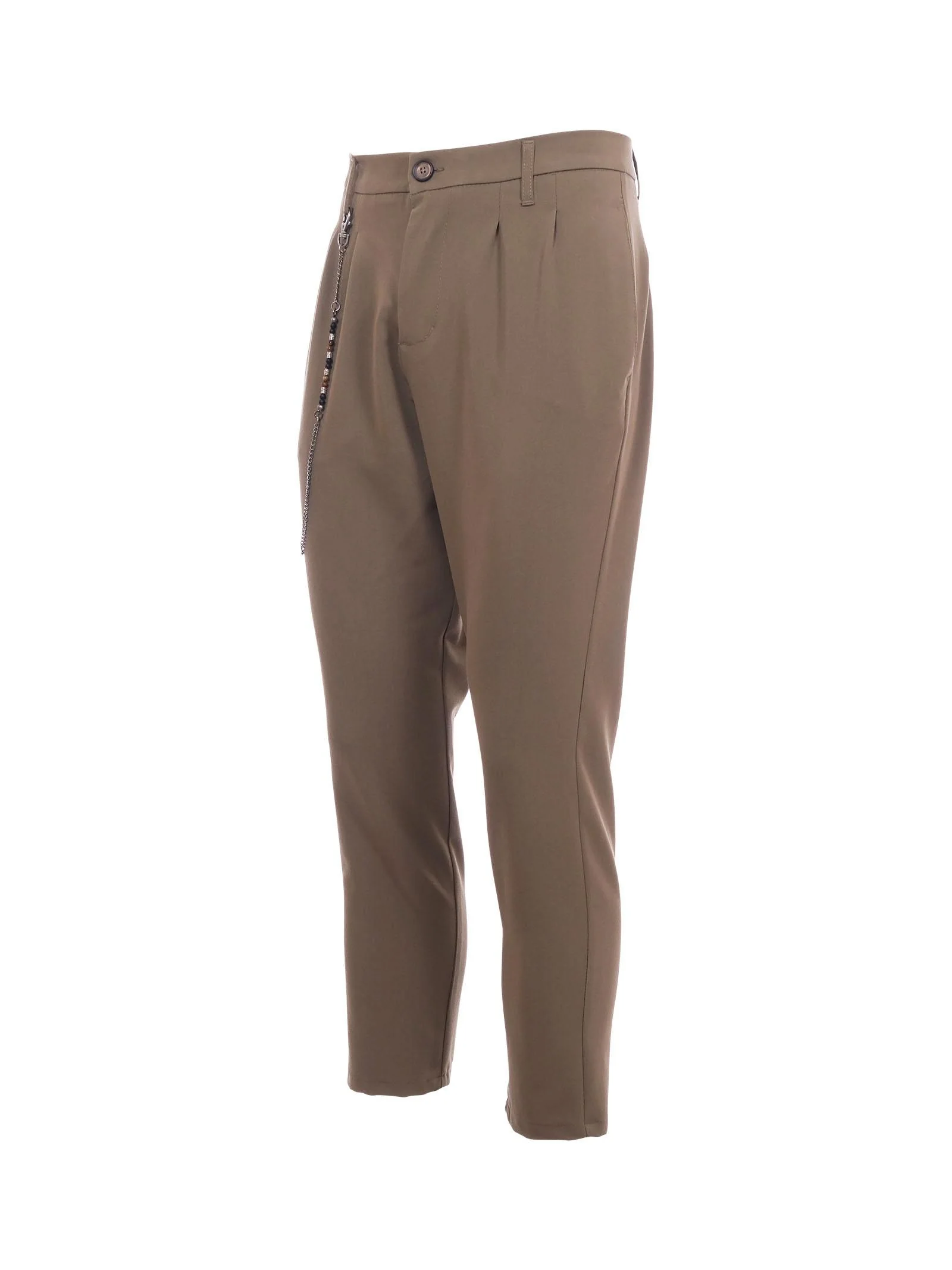 Pantalone slim fit Imperial verde con catena - Image 2
