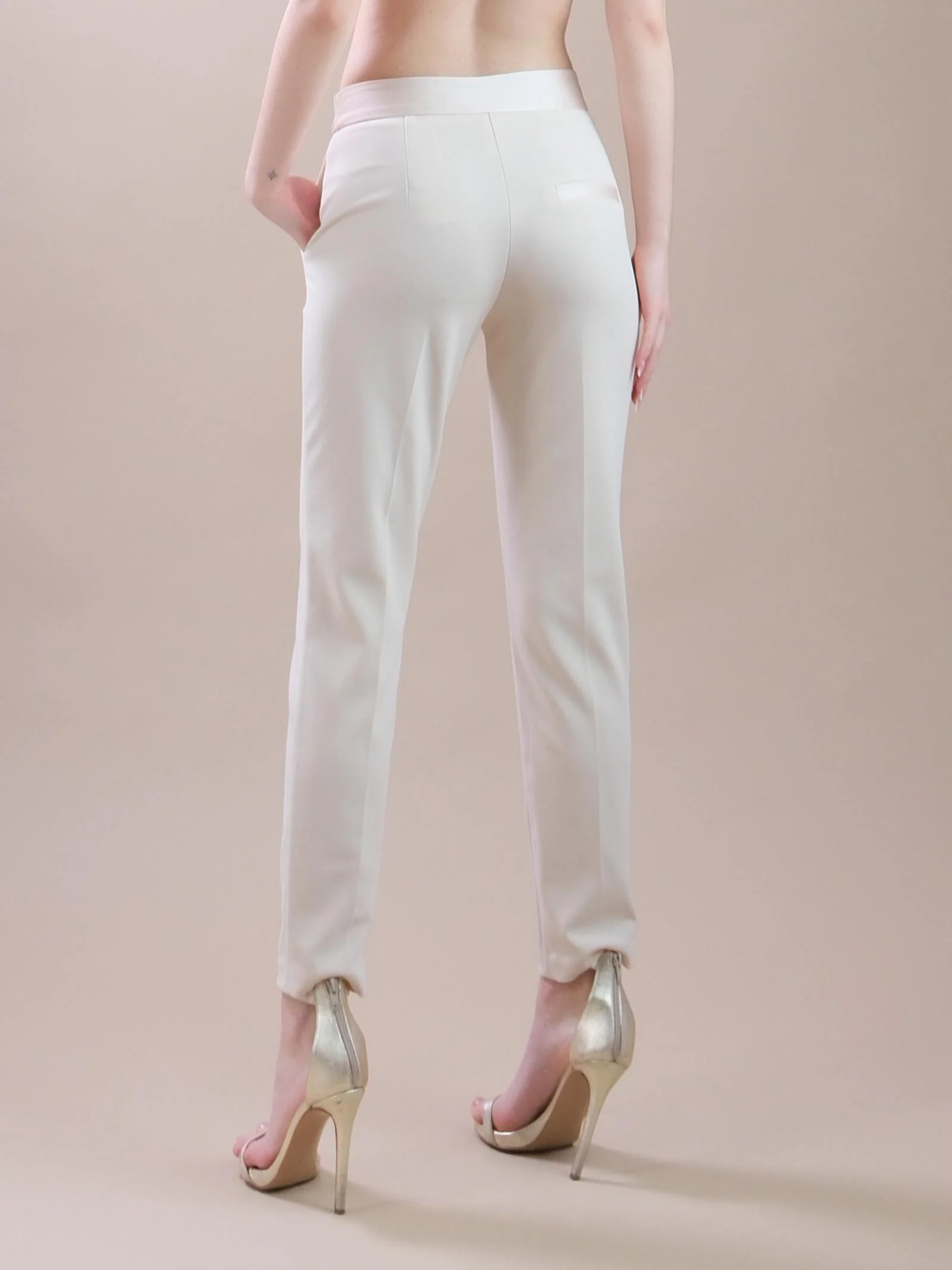 Pantaloni smoking slim-fit avena - Image 3