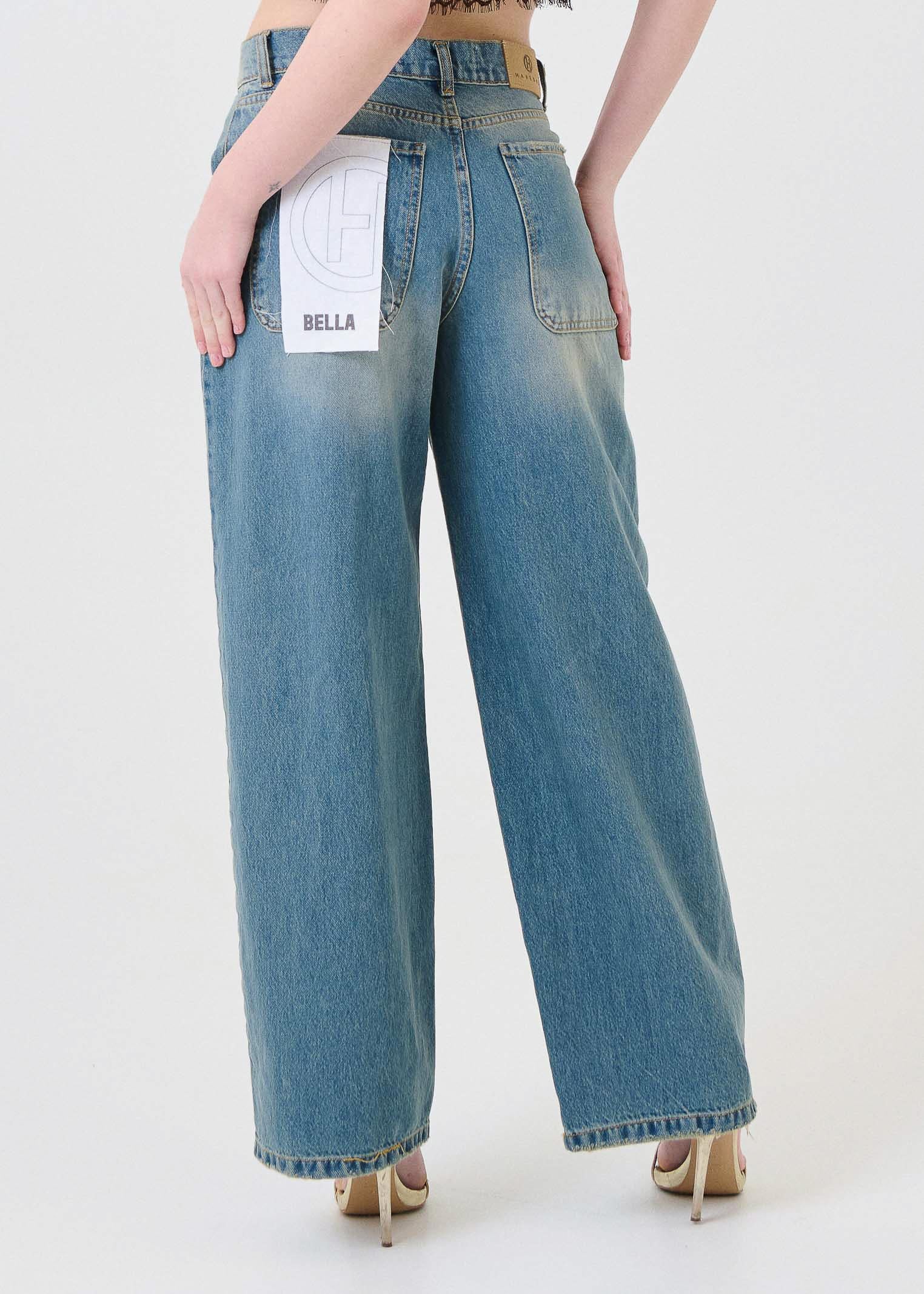 Jeans a gamba larga "bella" Haveone blu - Image 3