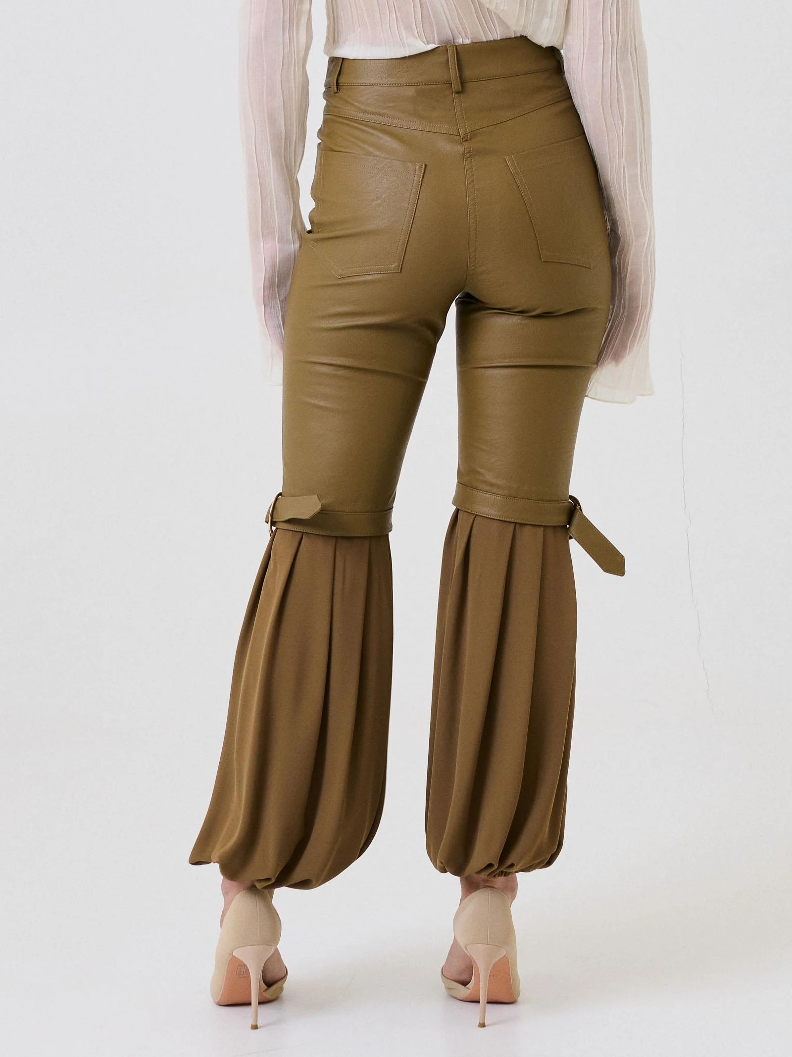 Jeans Bohemian Vì verde militare a doppio tessuto - Image 3