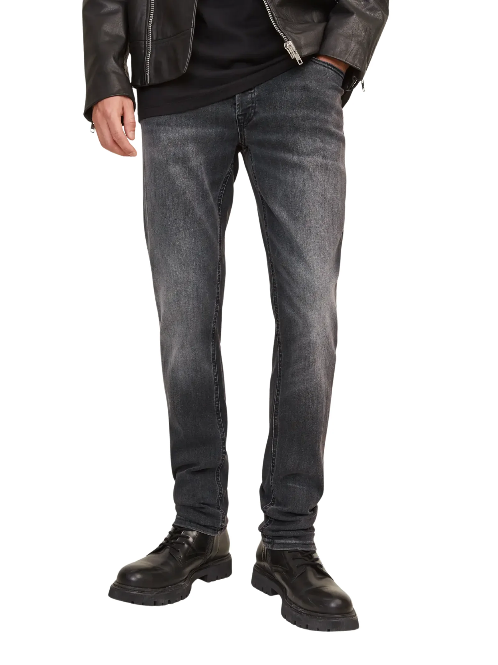 Jeans "CB 817" Jack & Jones nero con dettaglio slavato