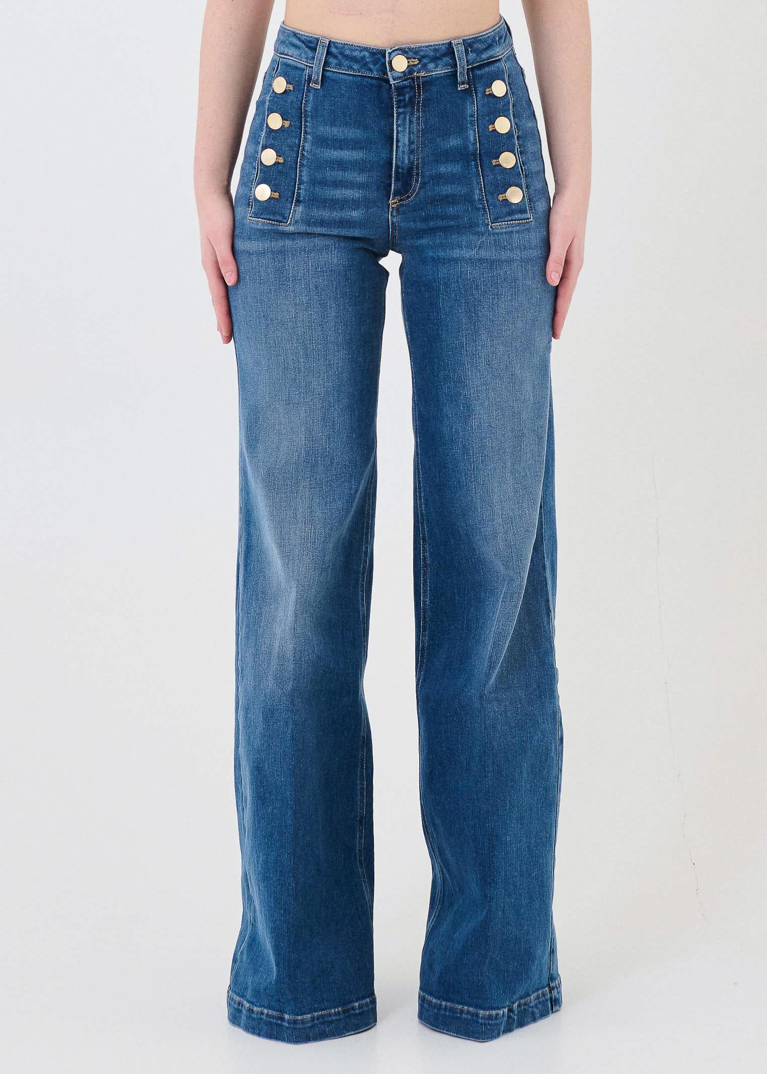Jeans "Giudith" Vicolo blu con bottoni dorati