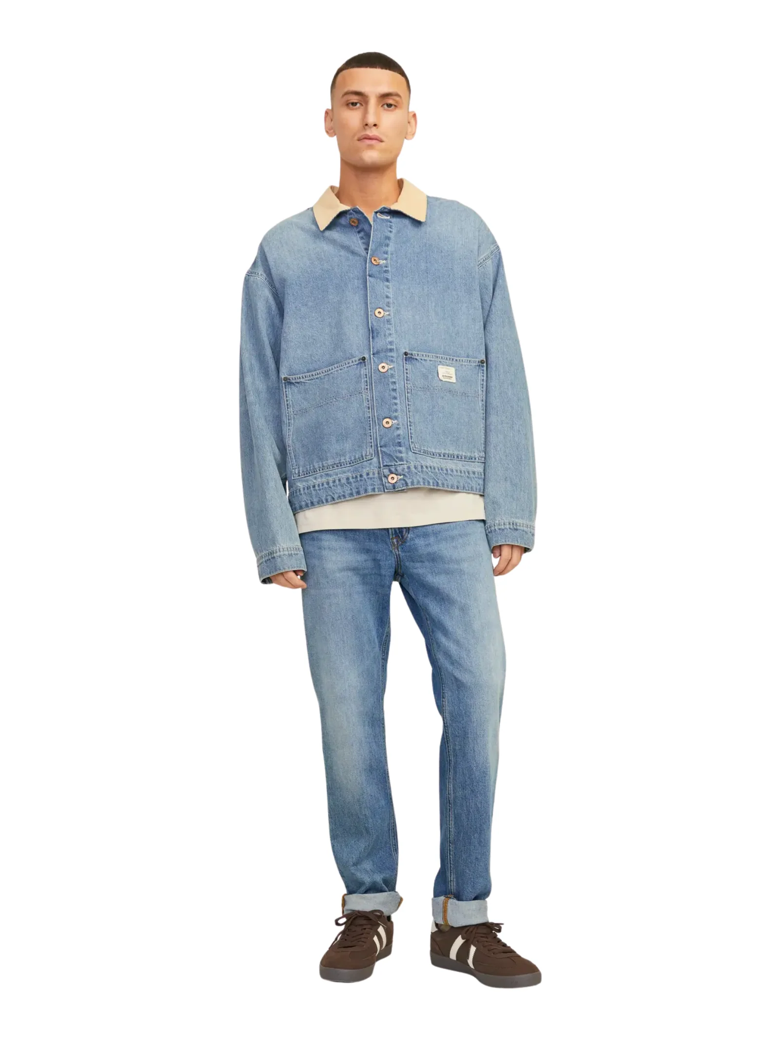 Jeans Jack & Jones blu con risvolto - Image 2