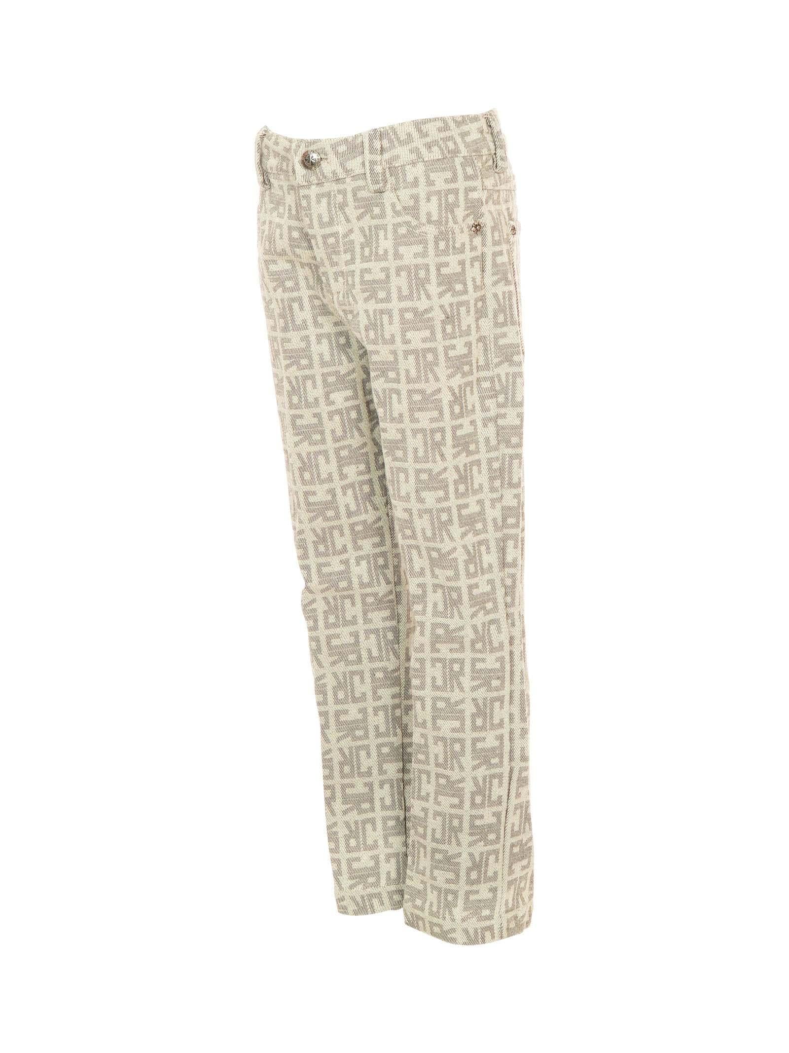 Jeans John Richmond beige con logo JR all over grigio - Image 2