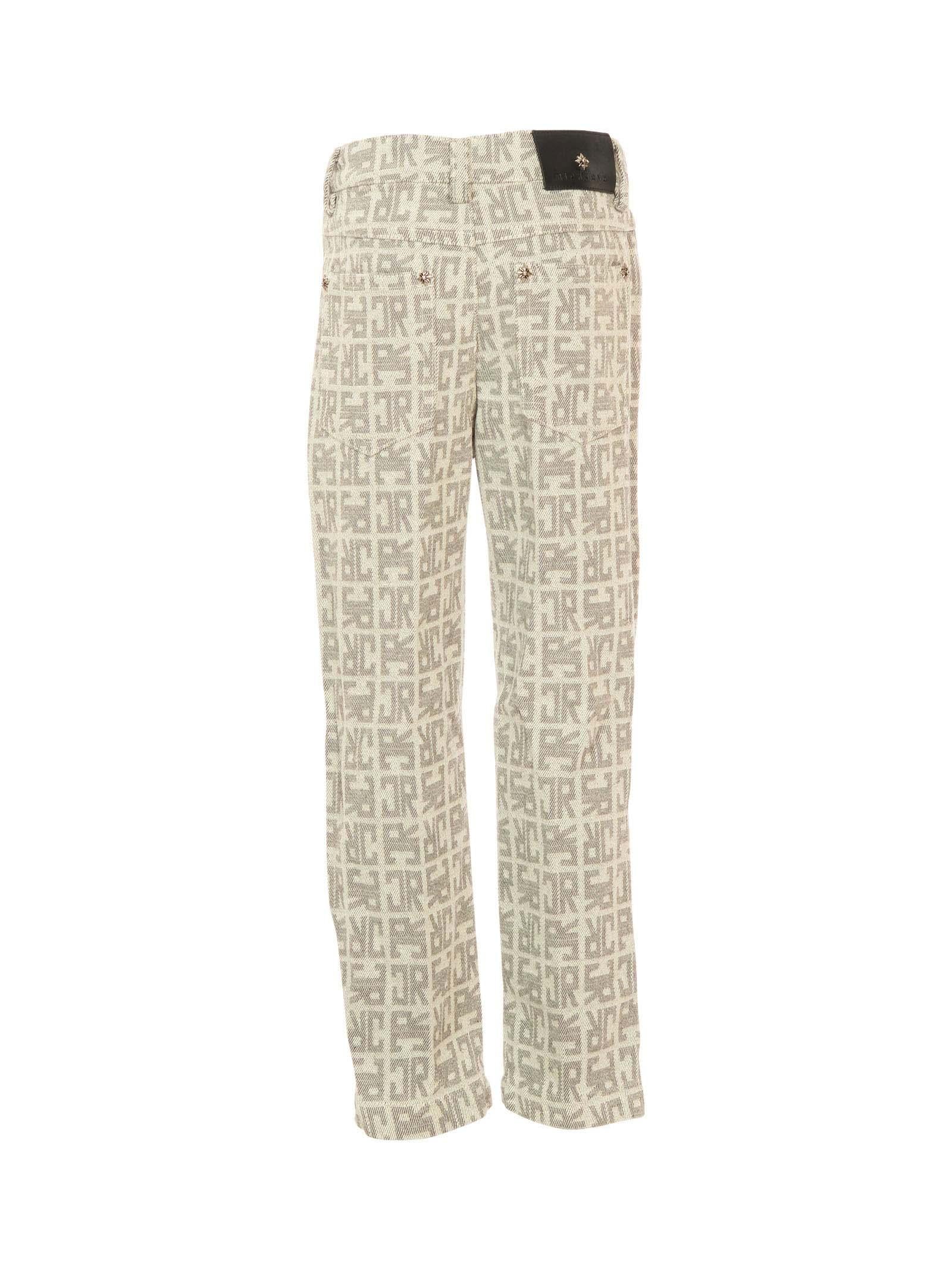 Jeans John Richmond beige con logo JR all over grigio - Image 3