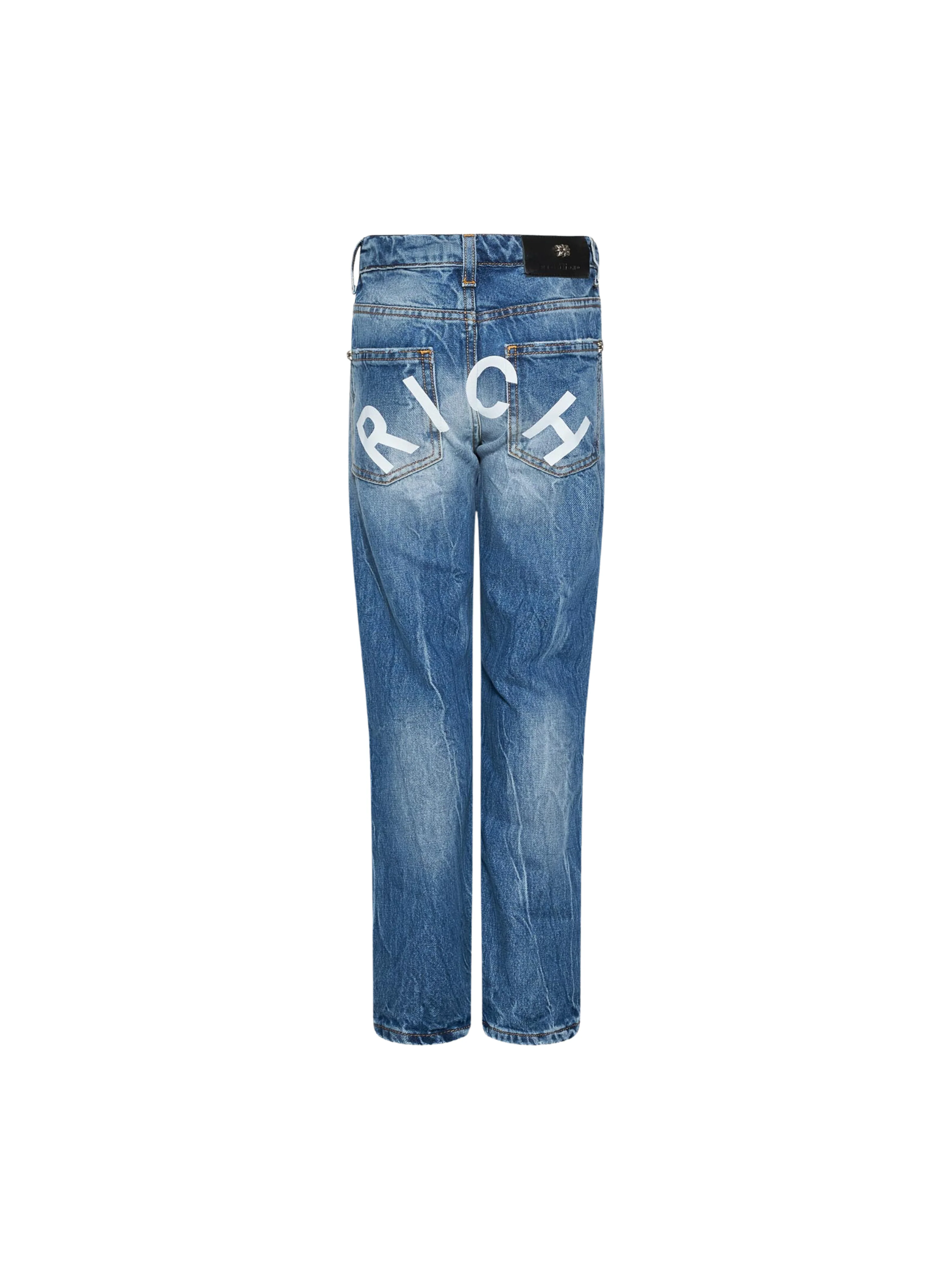 Jeans John Richmond blu con stampa RICH posteriore - Image 2