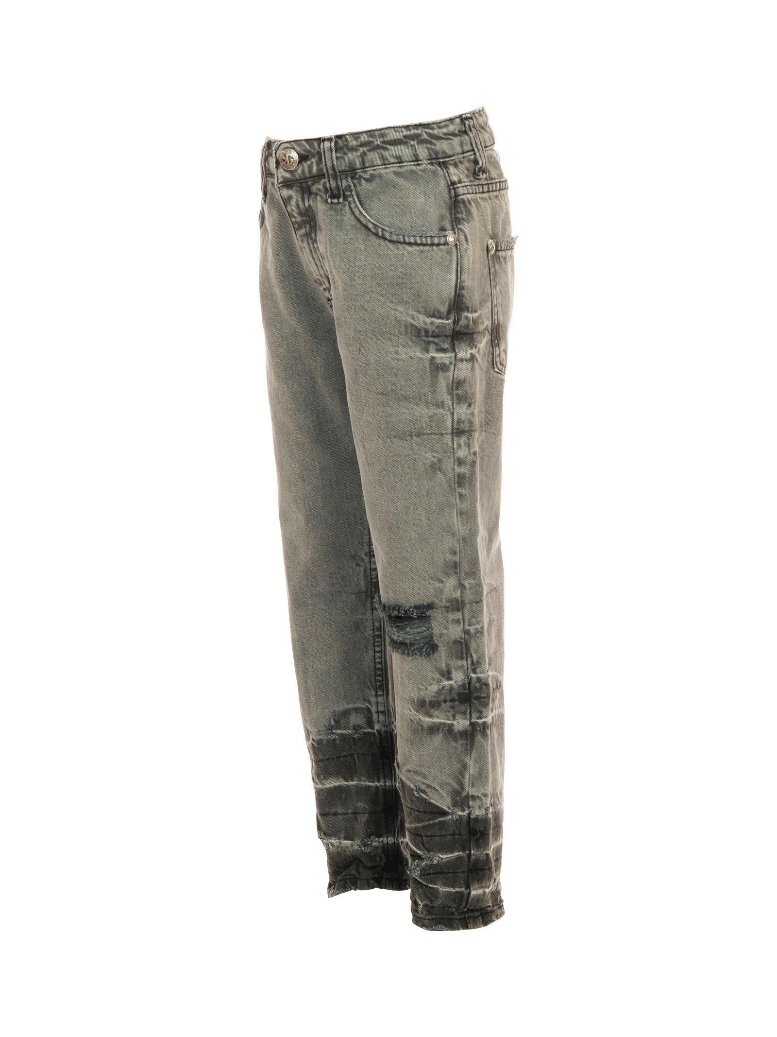 Jeans John Richmond grigio effetto destroyed e dettagli used - Image 2