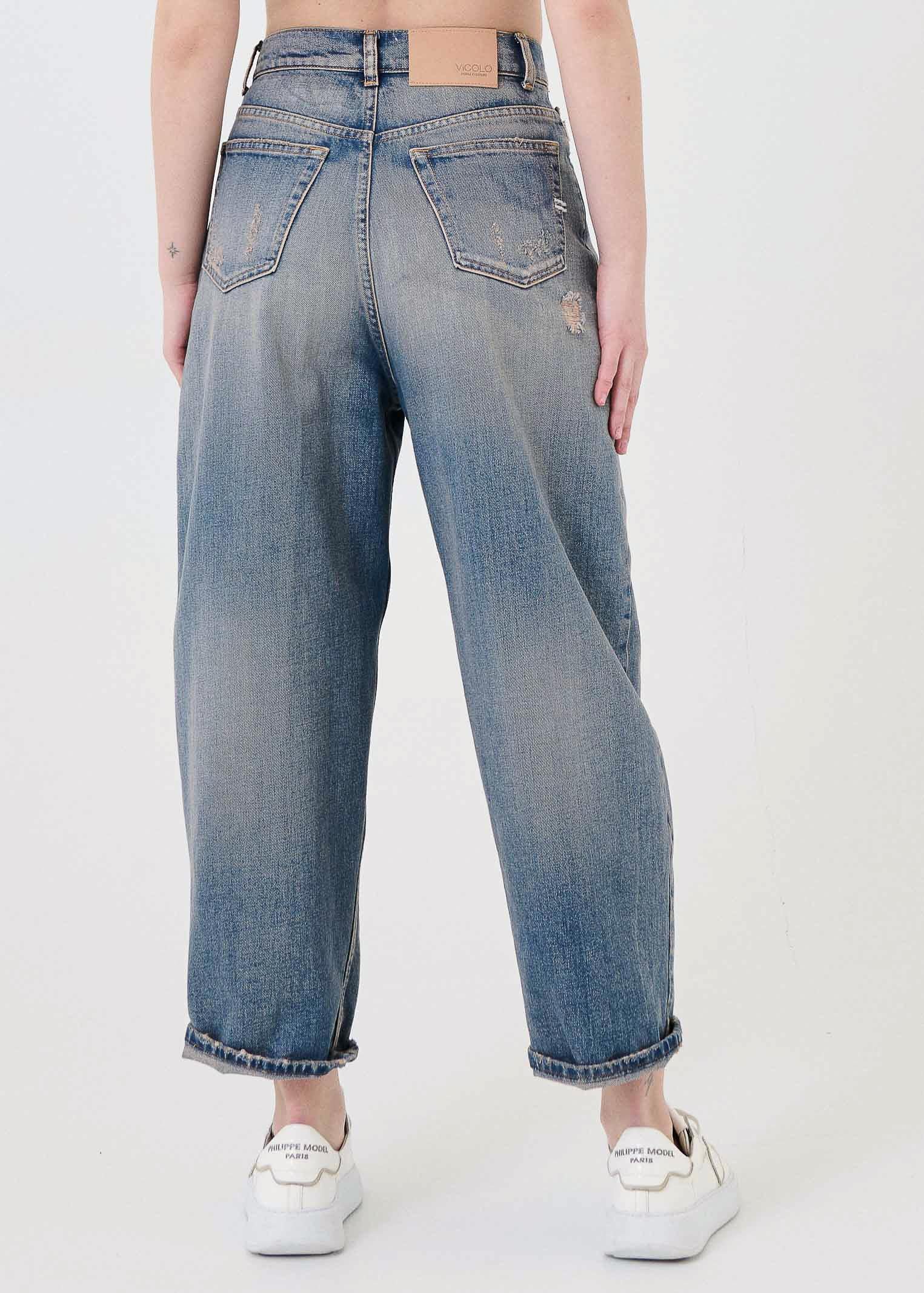 Jeans "Laila Relaxed" Vicolo blu effetto vintage - Image 3