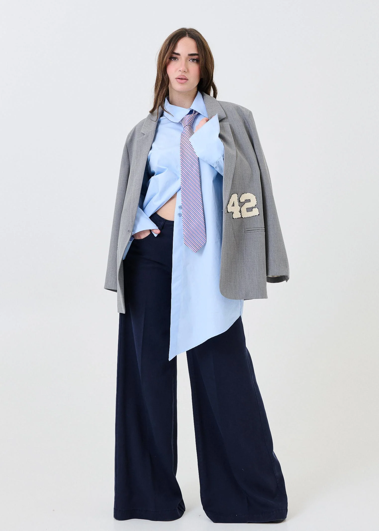 Jeans "Madison" Vicolo blu con piega - Image 3