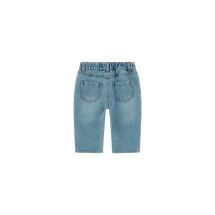 Jeans Moschino azzurro con patch teddy ricamato - Image 2