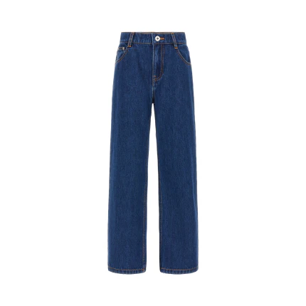 Jeans Moschino blu con logo su tasca posteriore