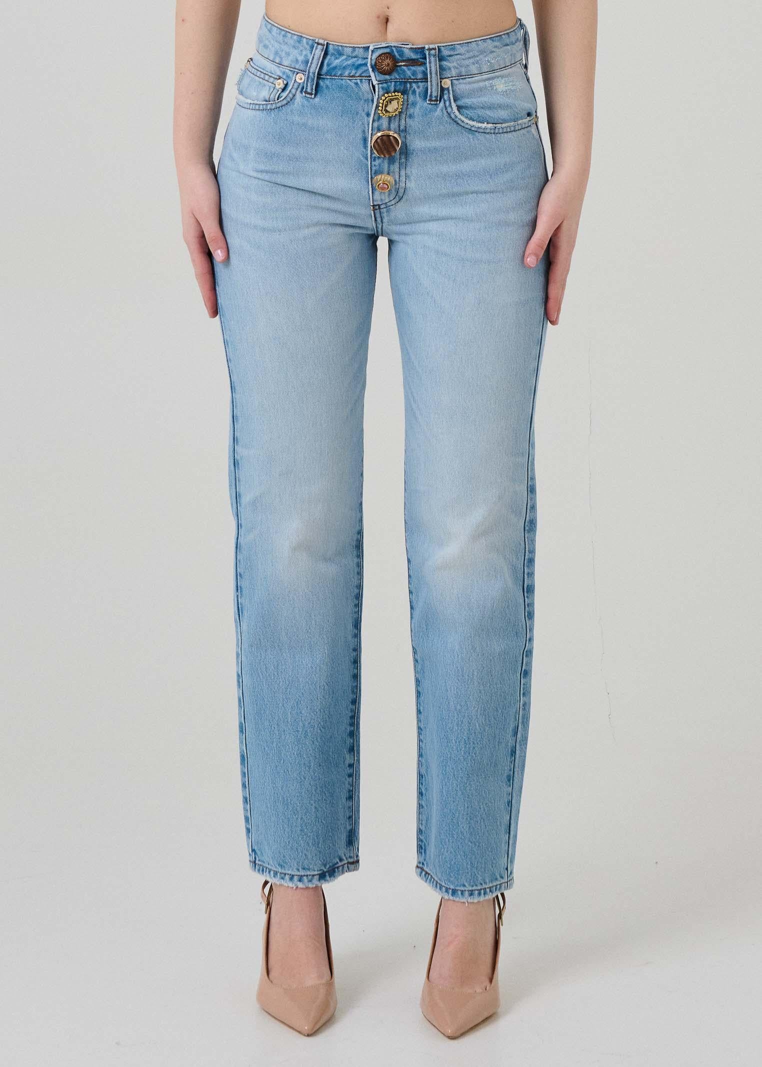 Jeans "Zoe" Vicolo blu con bottoni gioiello