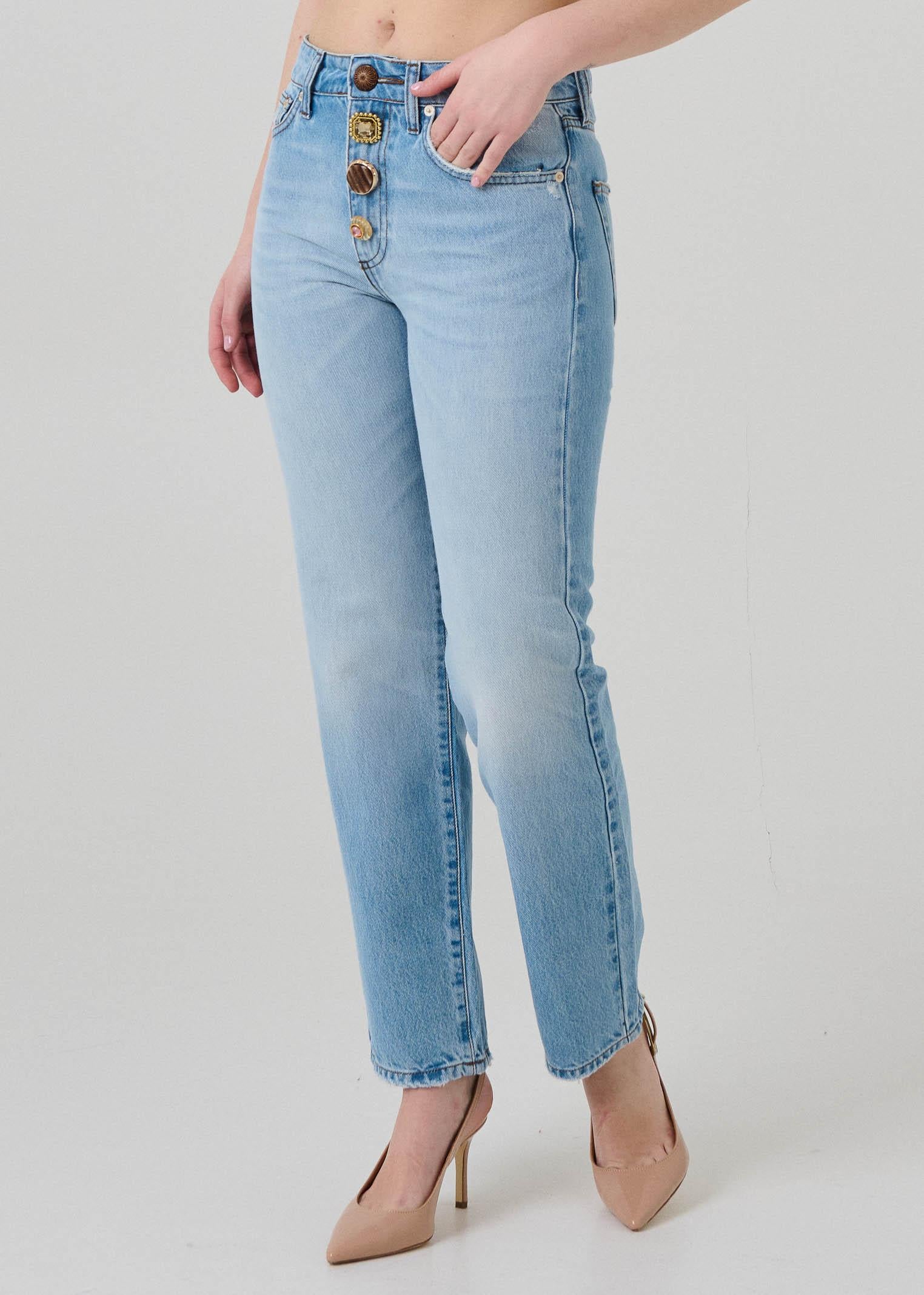 Jeans "Zoe" Vicolo blu con bottoni gioiello - Image 2