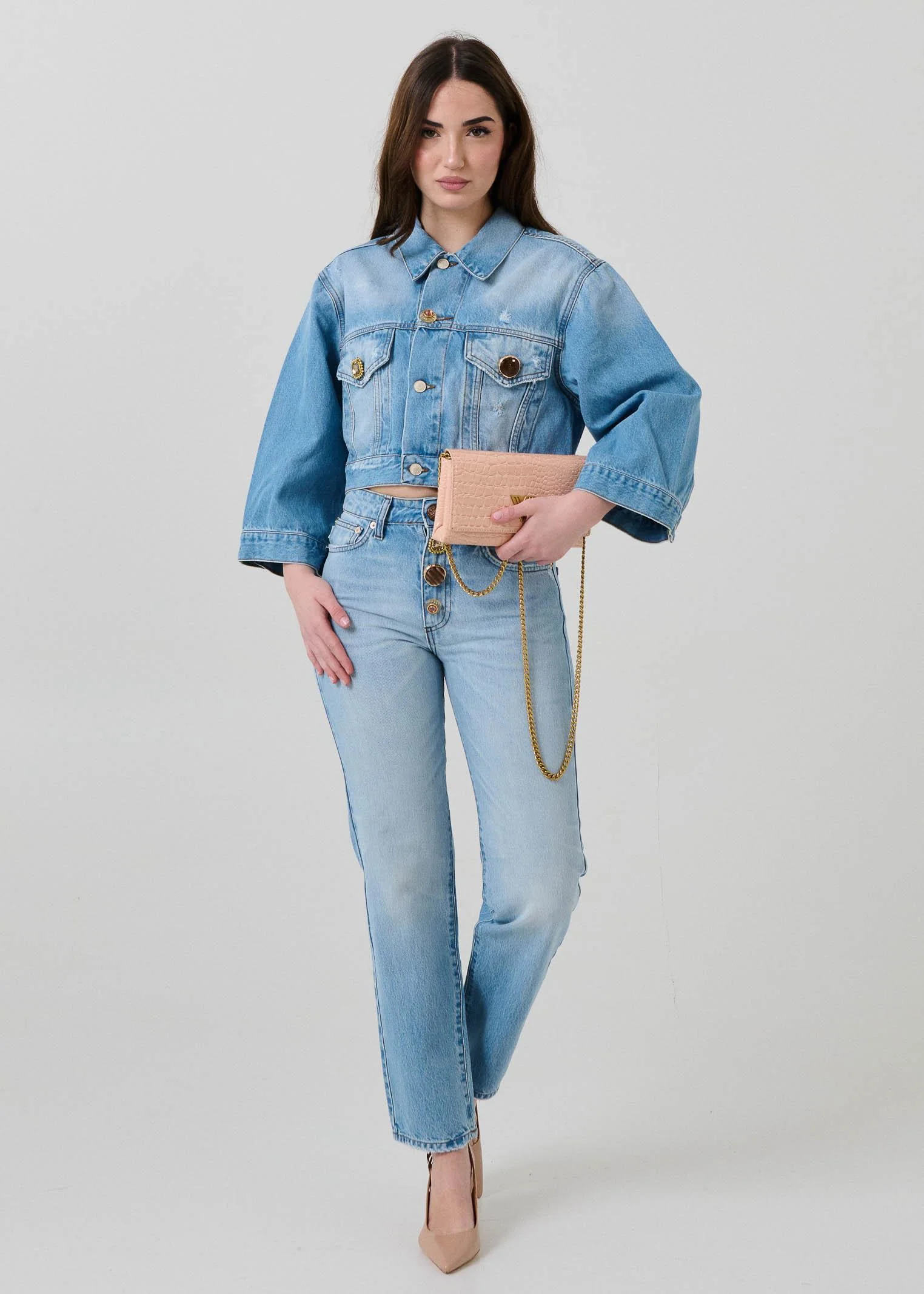 Jeans "Zoe" Vicolo blu con bottoni gioiello - Image 4