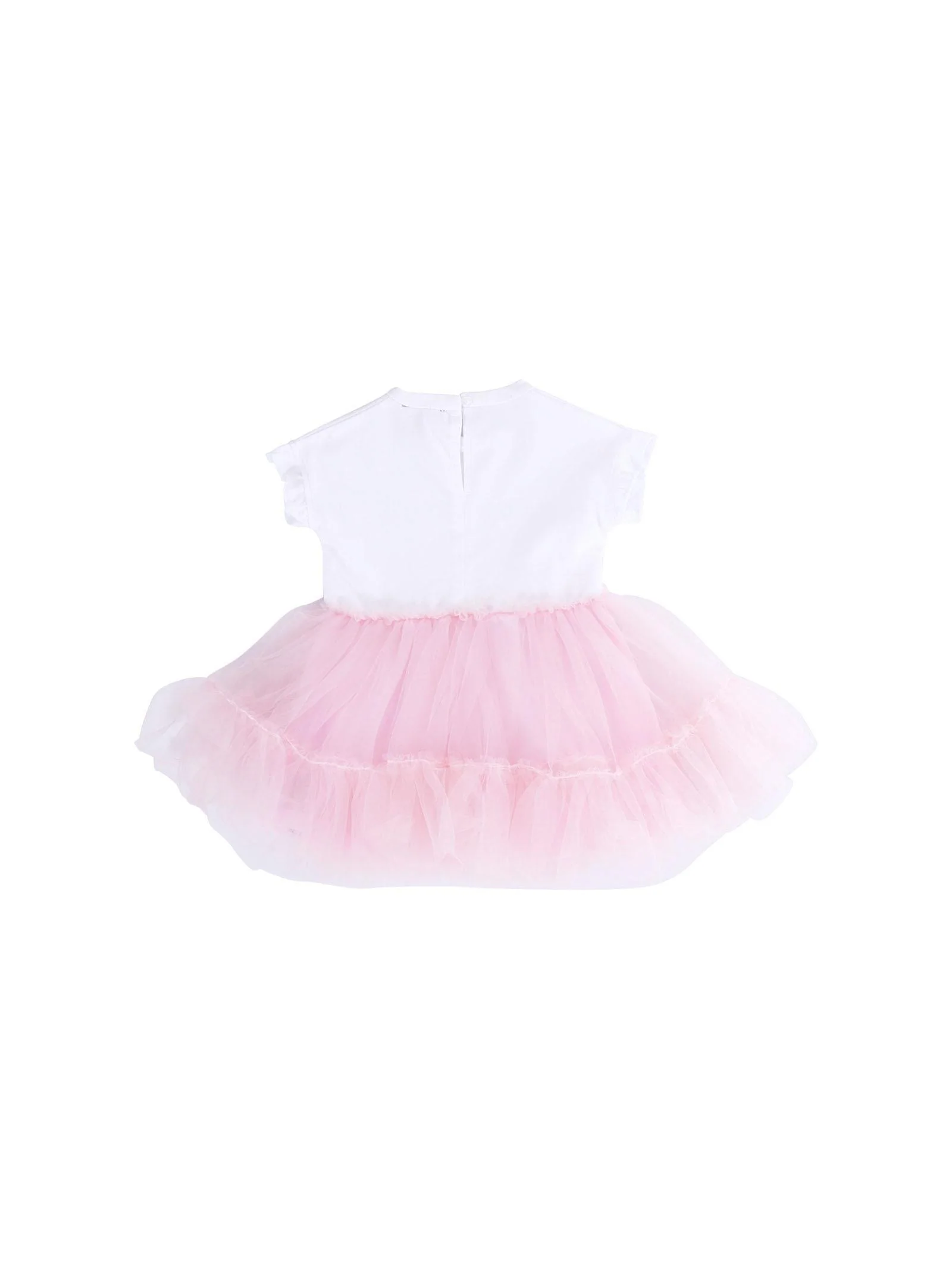Abito John Richmond bianco e rosa con tulle - Image 2
