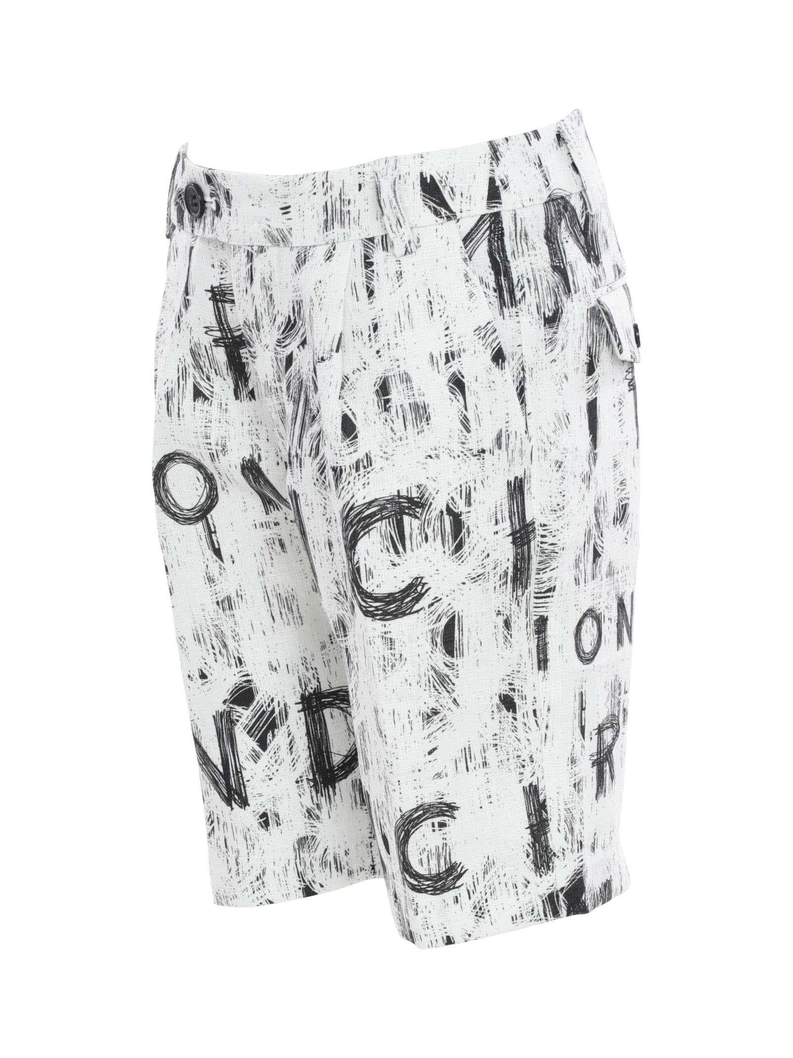 Bermuda bianchi con fantasia graffiti nera all over - Image 2
