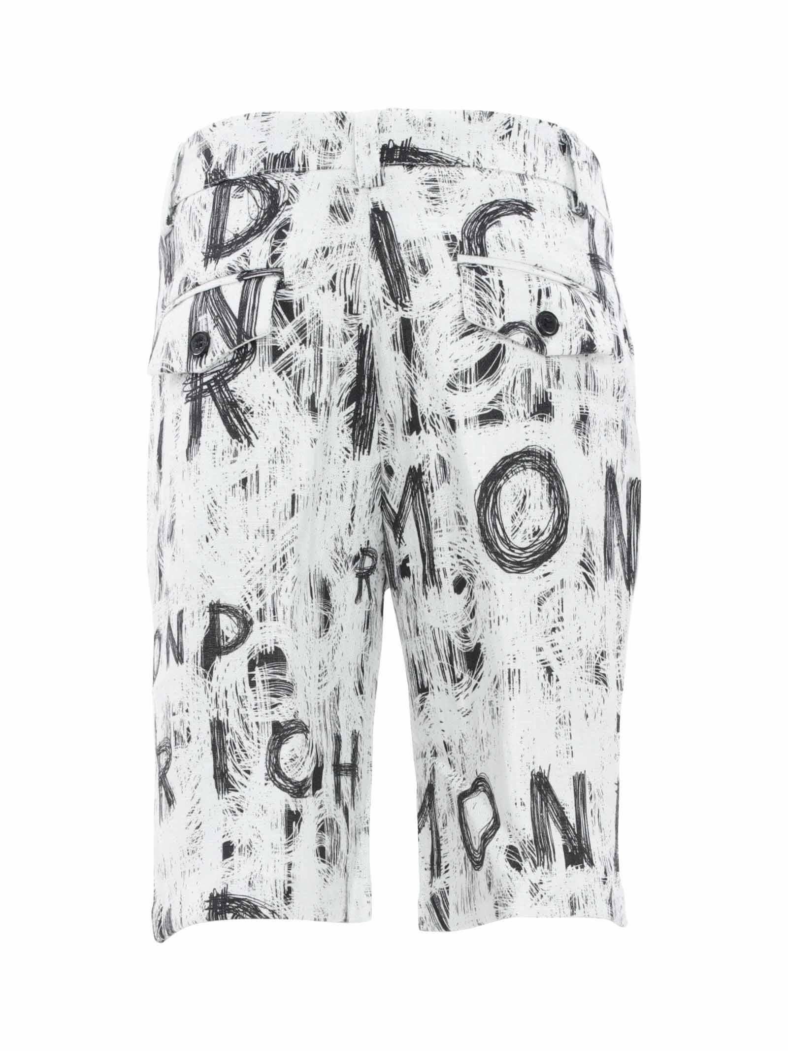 Bermuda bianchi con fantasia graffiti nera all over - Image 3