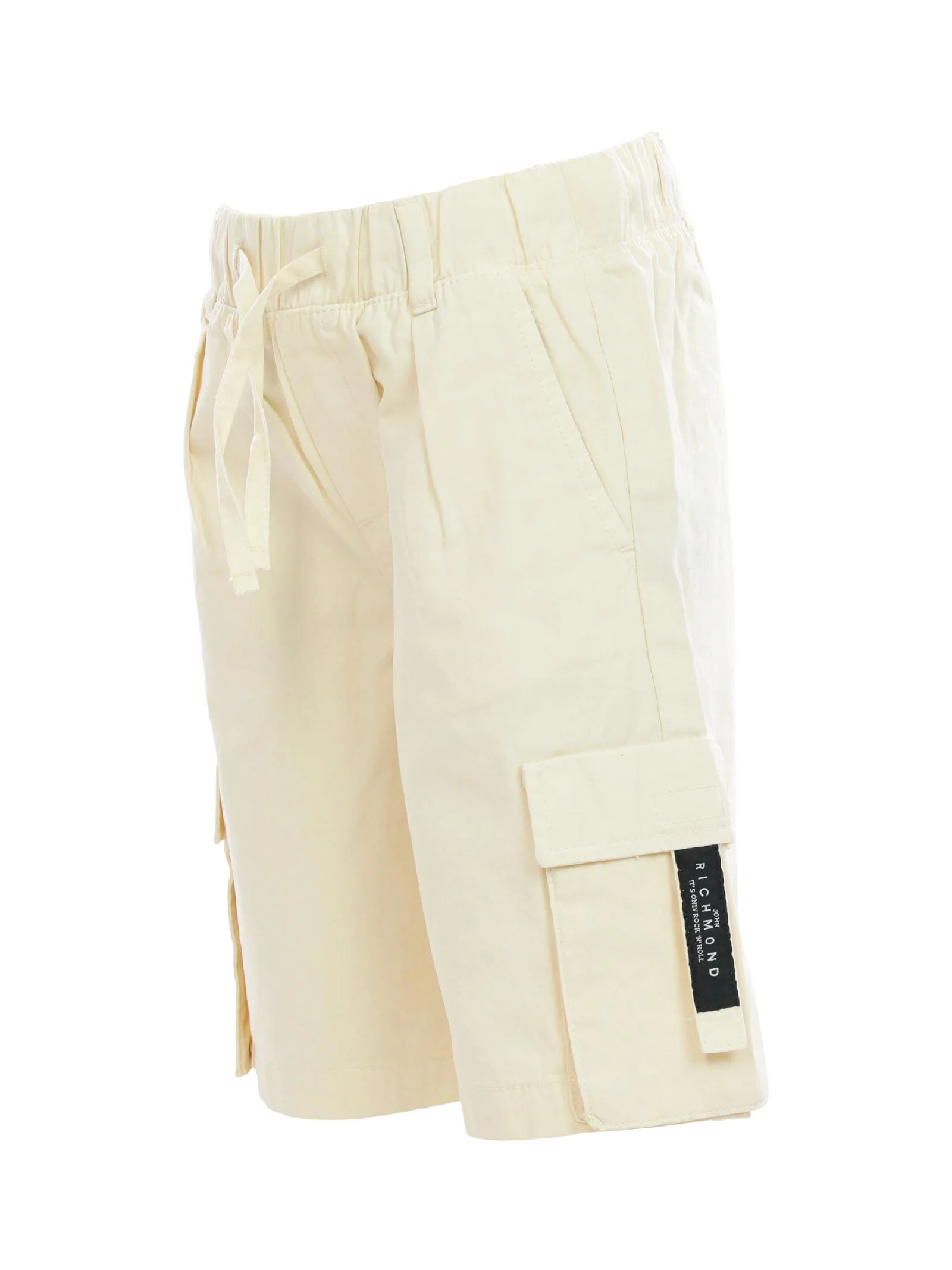Bermuda cargo crema con elastico in vita e lacci - Image 2