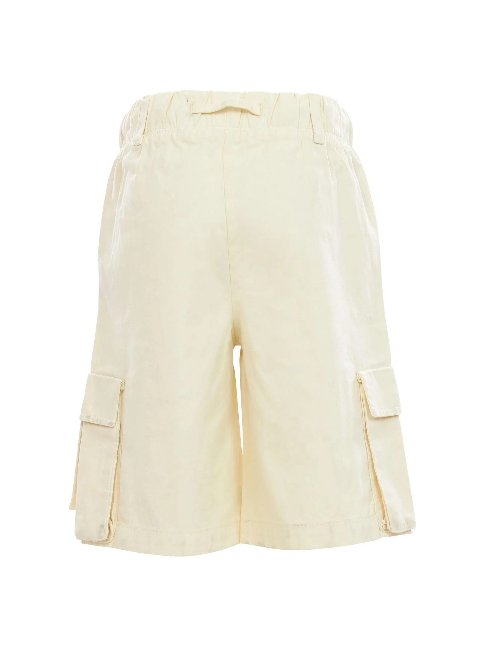 Bermuda cargo crema con elastico in vita e lacci - Image 3