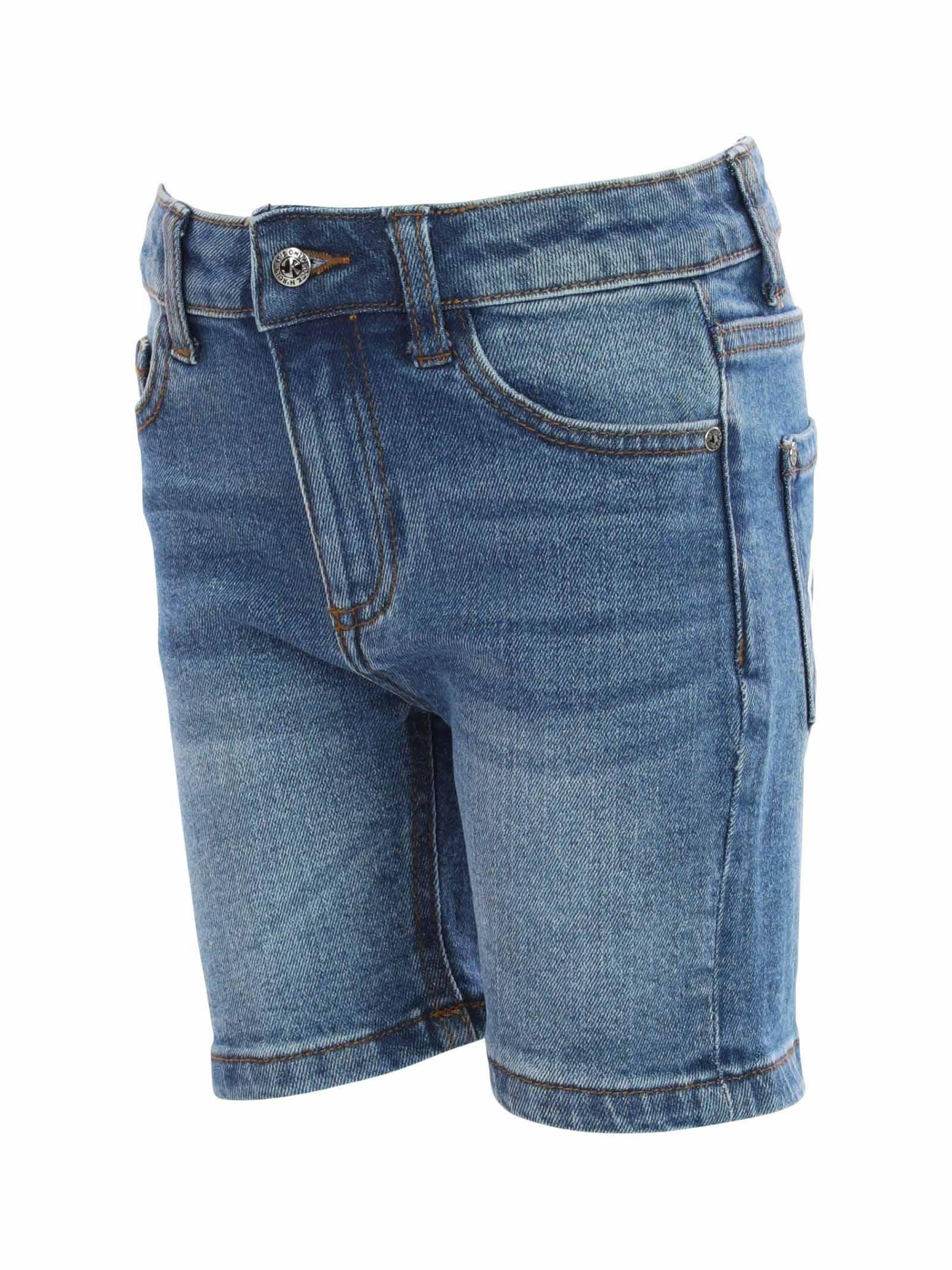 Bermuda in denim lavaggio medio con scritta Rich - Image 2