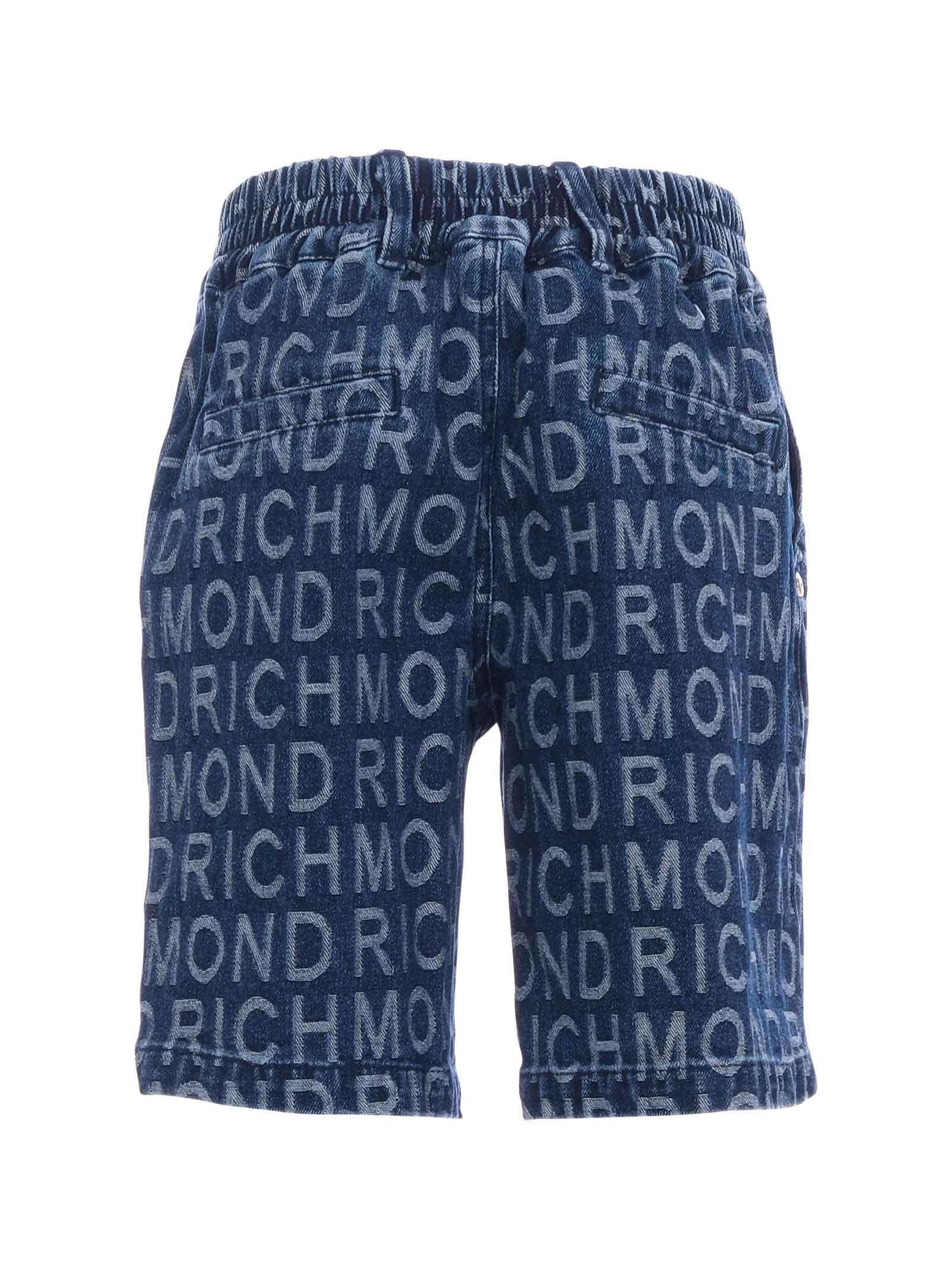 Bermuda John Richmond in denim con logo all over - Image 3