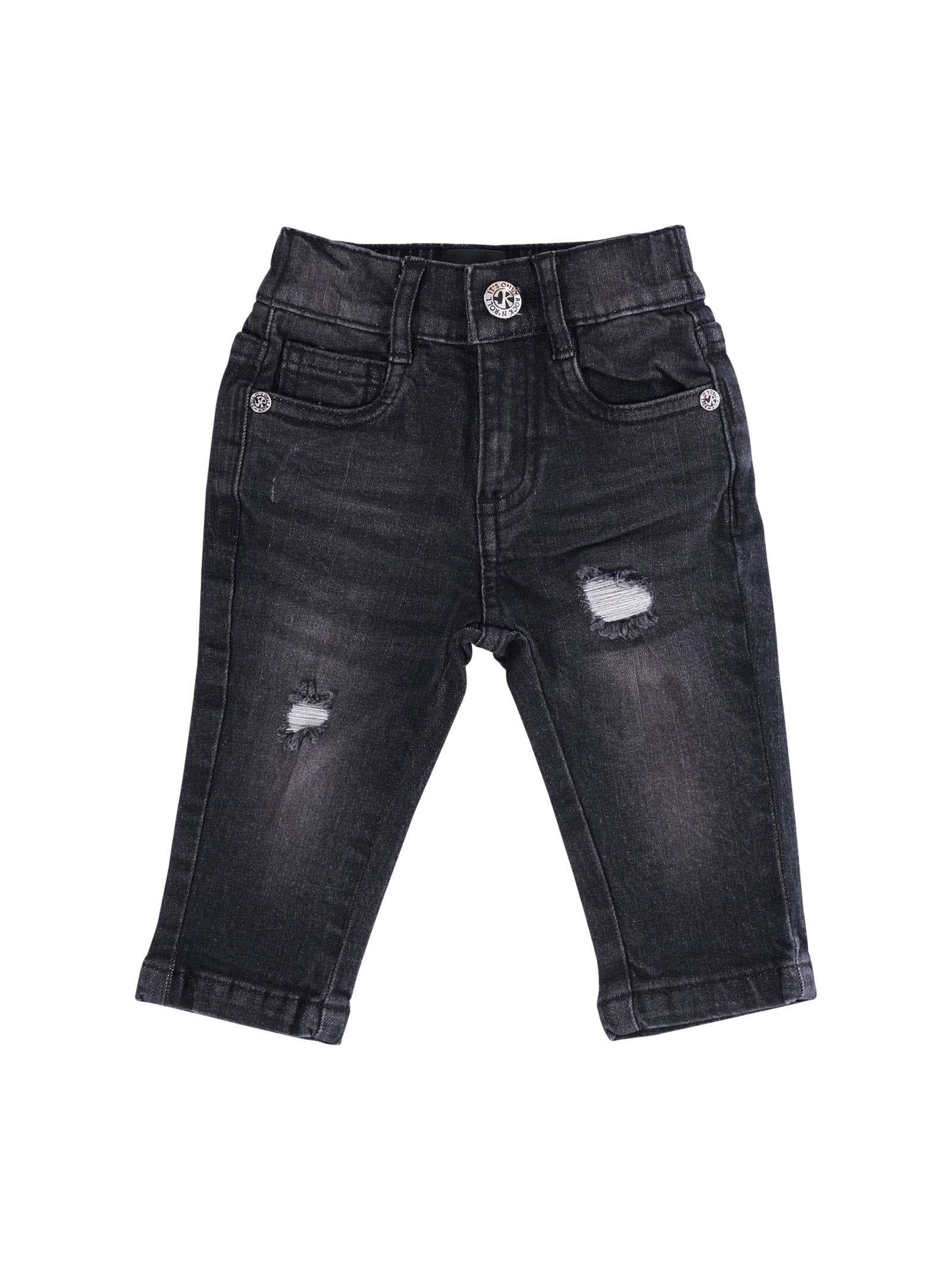 Jeans John Richmond nero con stampa logo posteriore