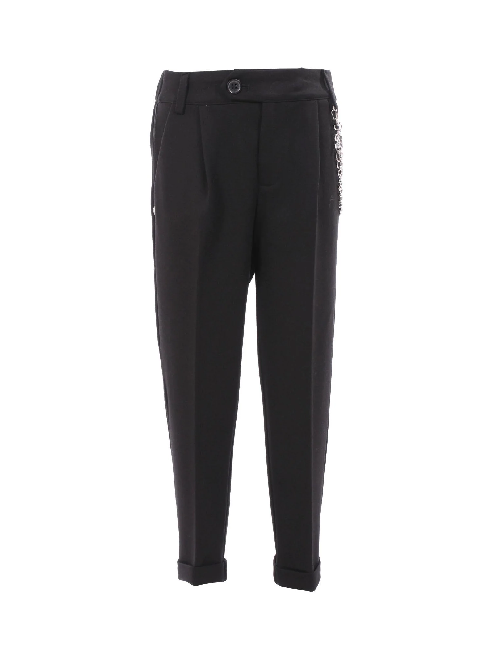 Pantalone classico John Richmond nero con catena removibile