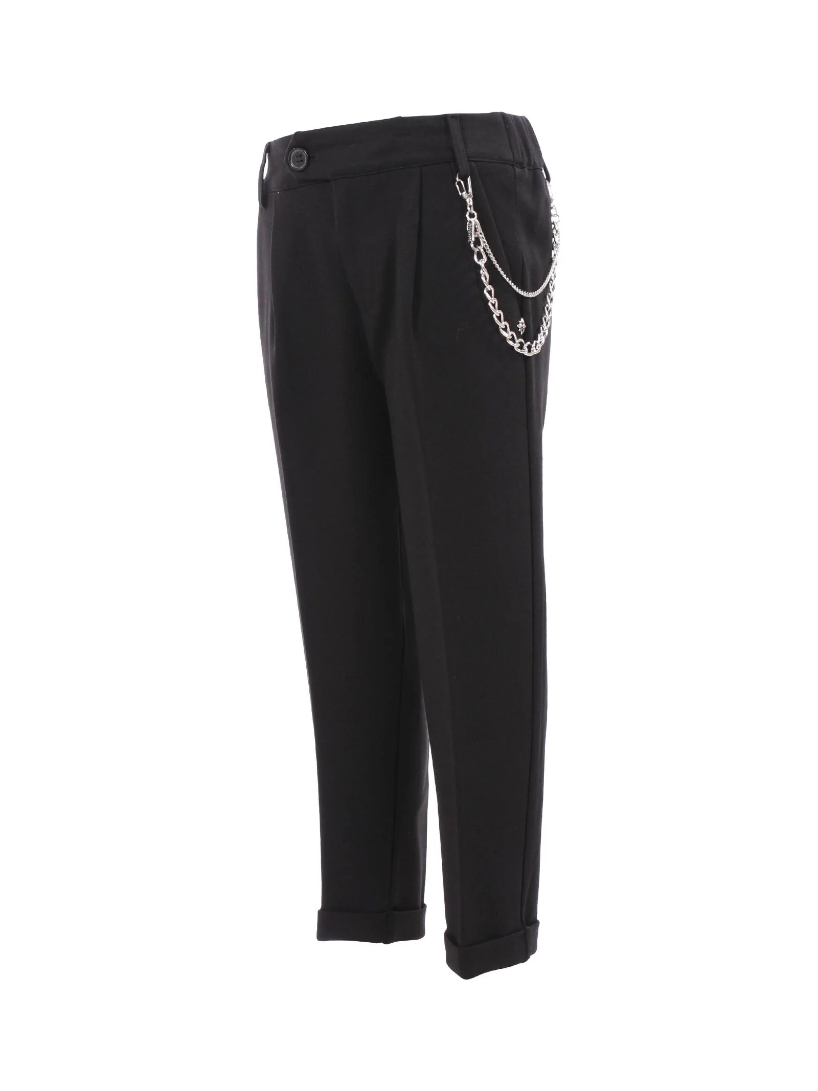 Pantalone classico John Richmond nero con catena removibile - Image 2