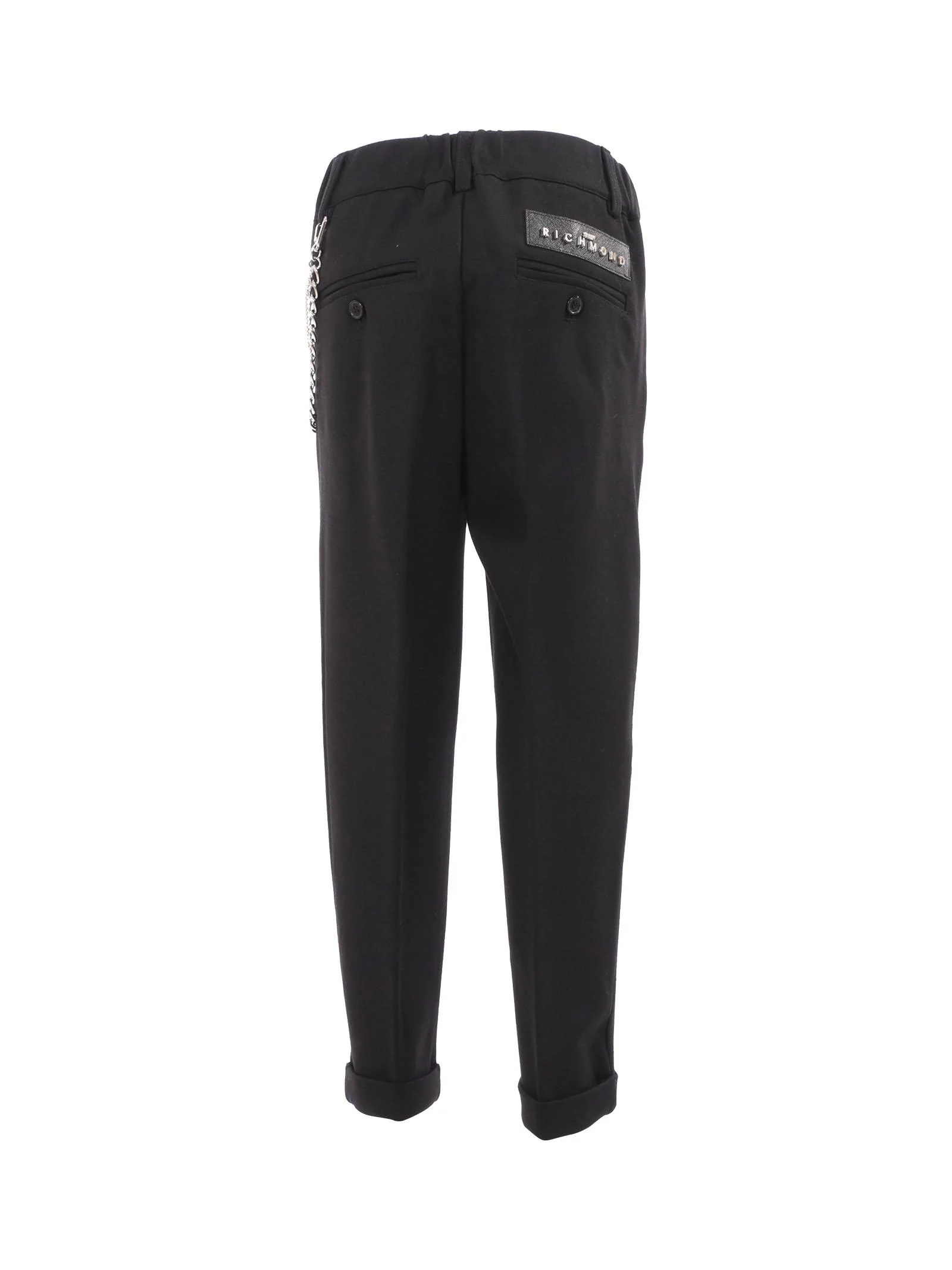 Pantalone classico John Richmond nero con catena removibile - Image 3