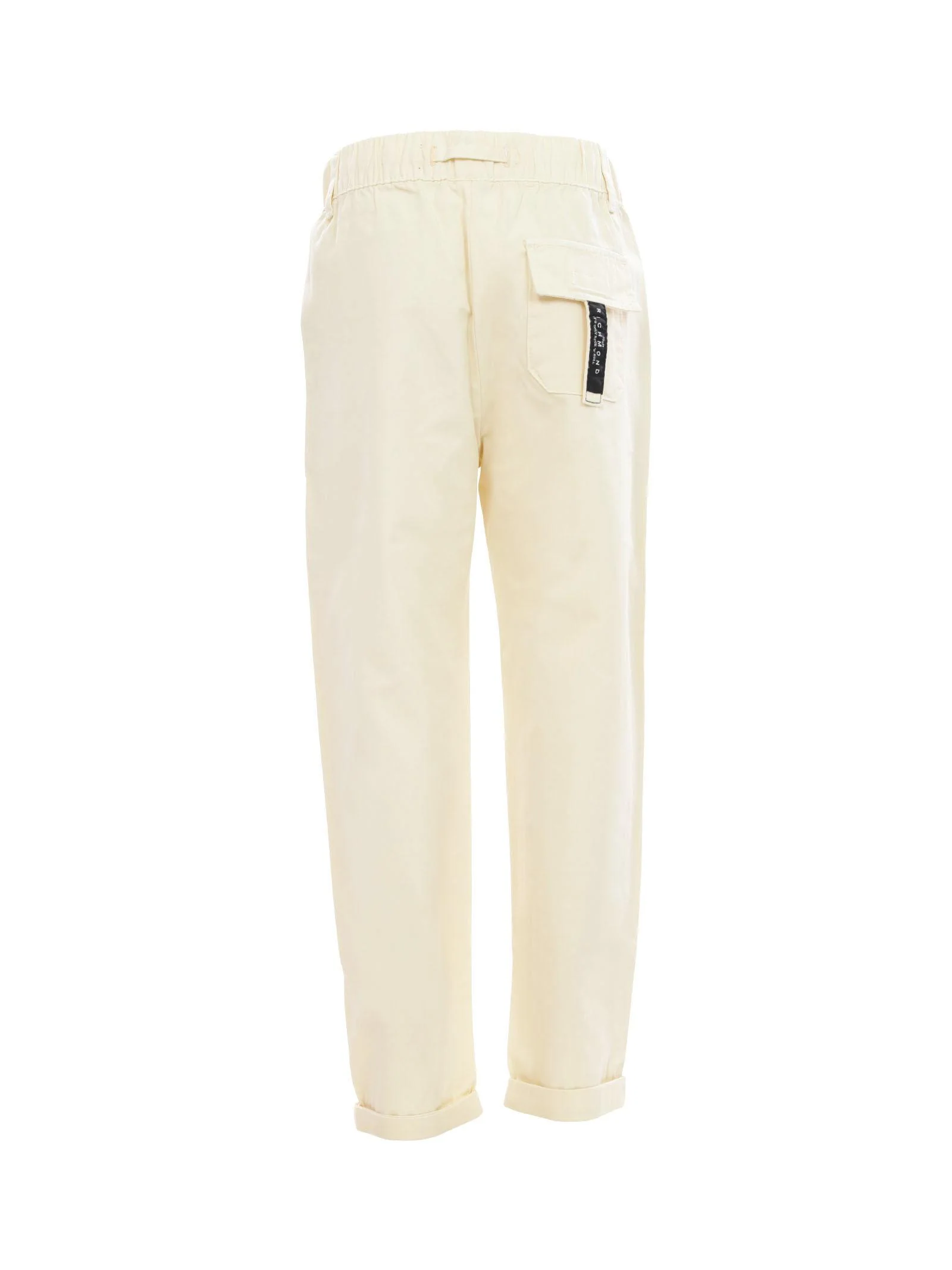 Pantaloni crema con vita elasticizzata e lacci - Image 3