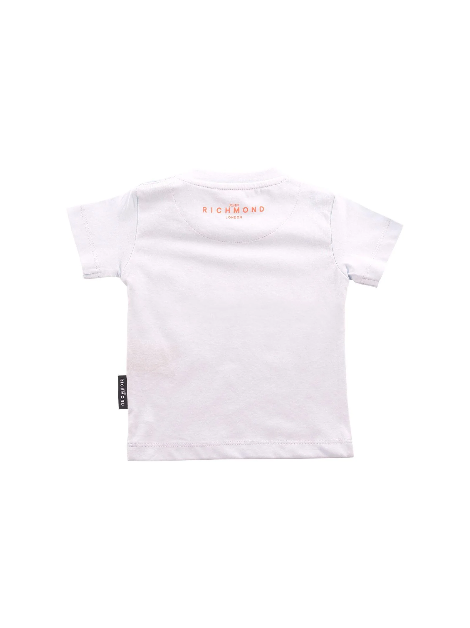 T-Shirt John Richmond azzurra con logo lettering arancione - Image 2