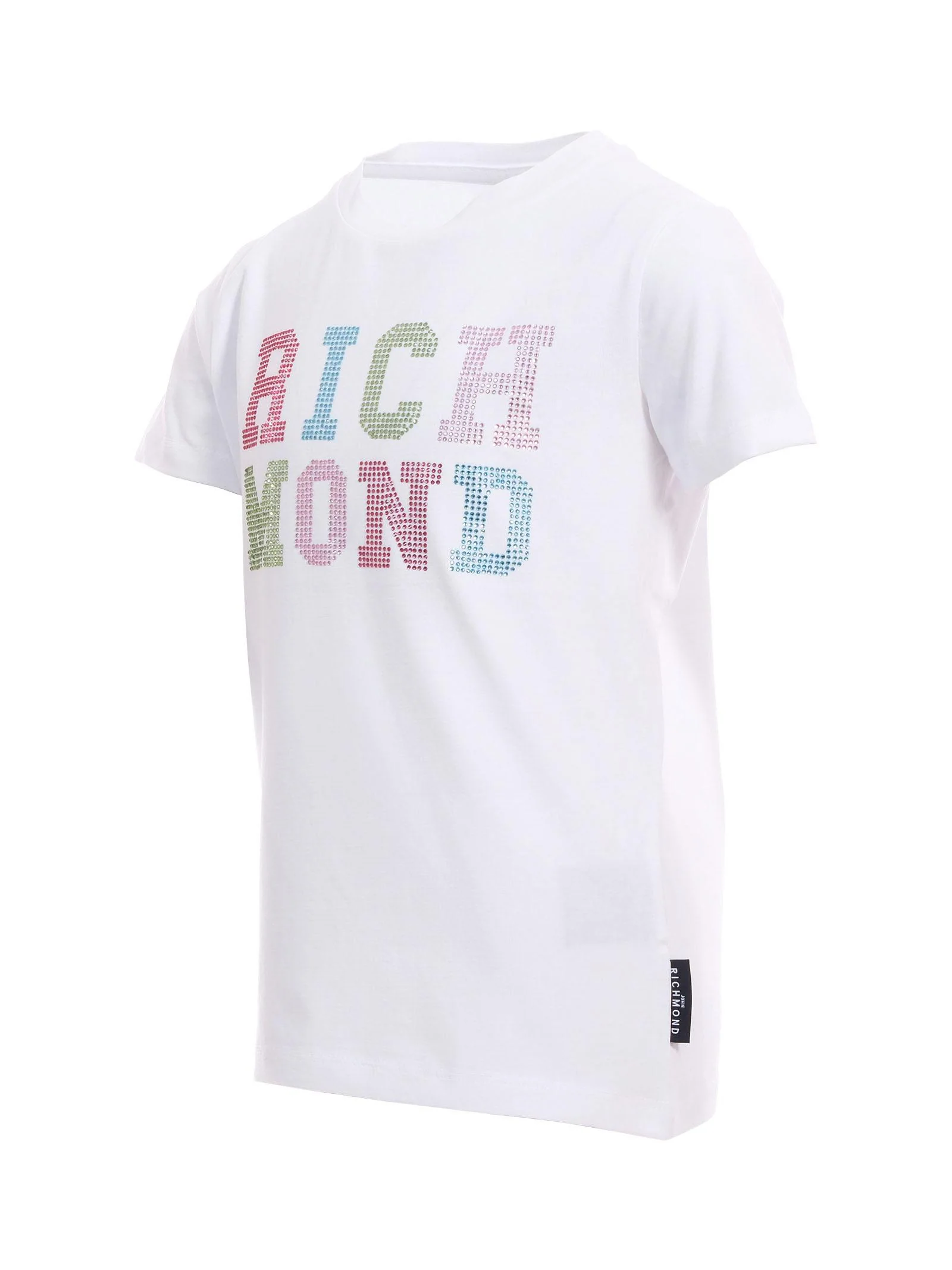 T-Shirt John Richmond bianca con logo in strass - Image 2